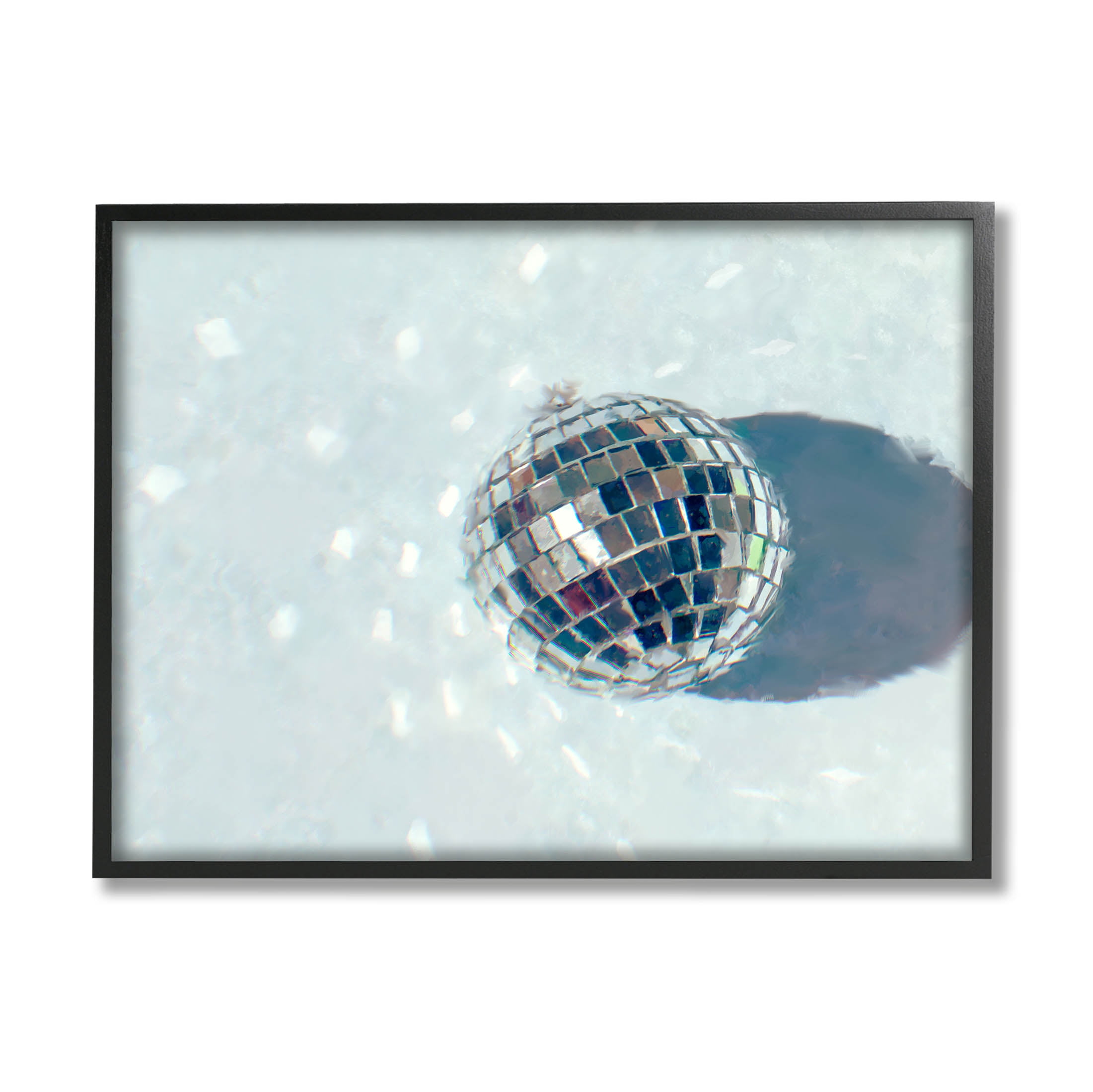 Stupell Industries Disco Ball Glimmer Reflection Graphic Art Black Framed Art Print Wall Art, Design by Ziwei Li