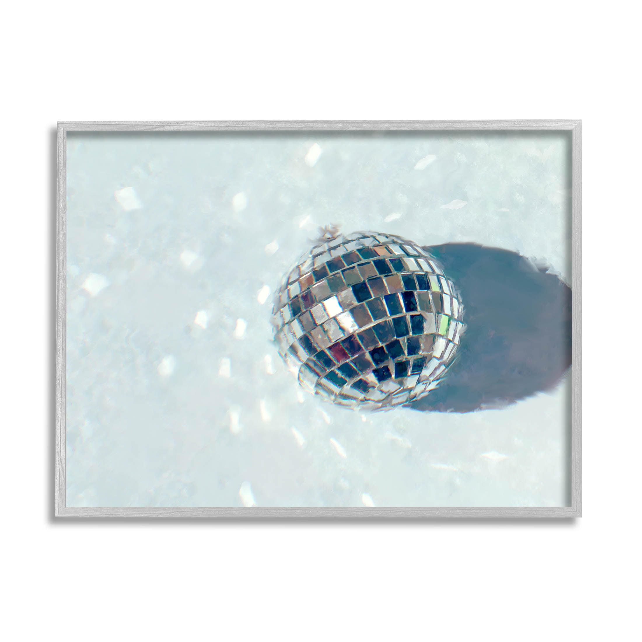 Stupell Industries Disco Ball Glimmer Reflection Graphic Art Gray Framed Art Print Wall Art, Design by Ziwei Li