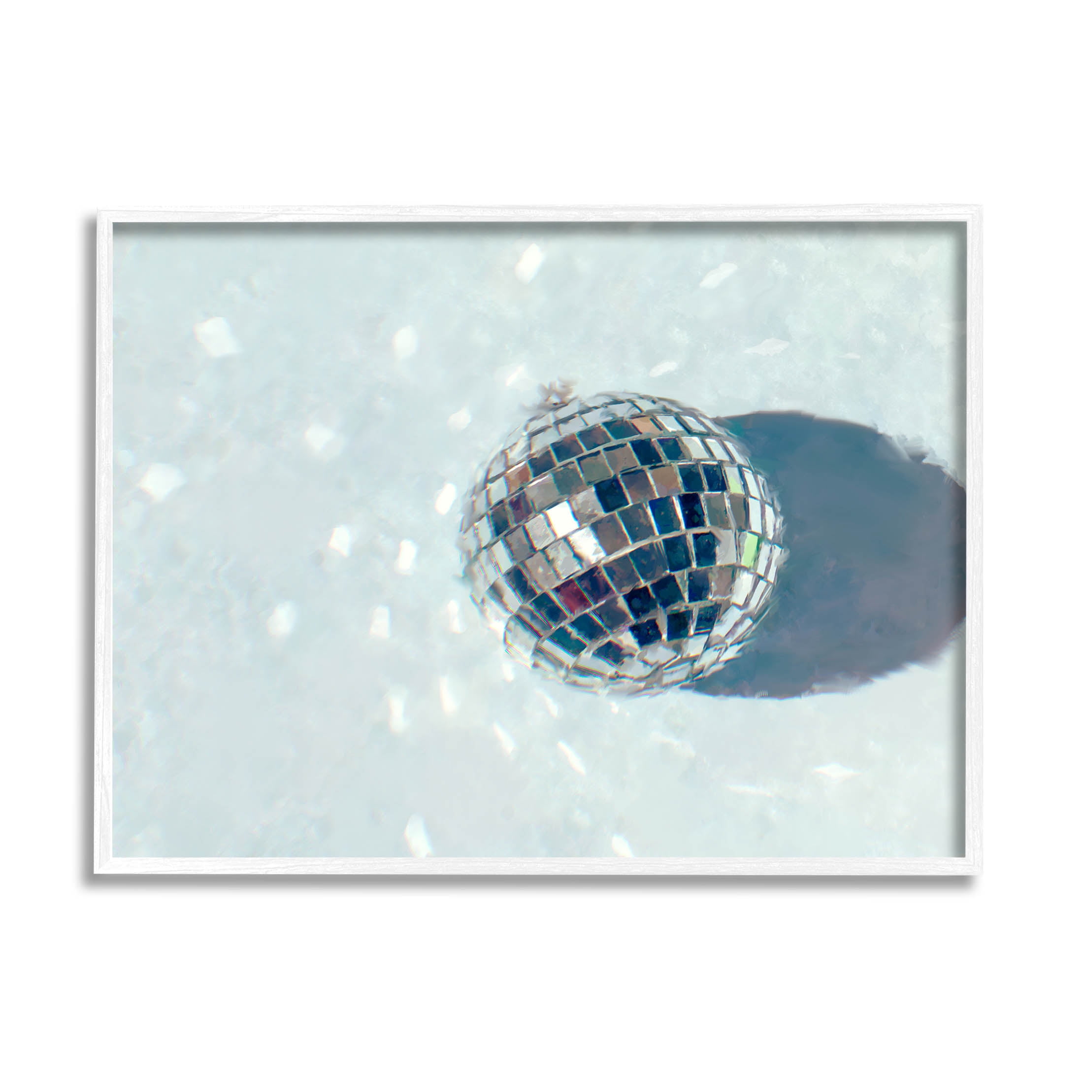 Stupell Industries Disco Ball Glimmer Reflection Graphic Art White Framed Art Print Wall Art, Design by Ziwei Li