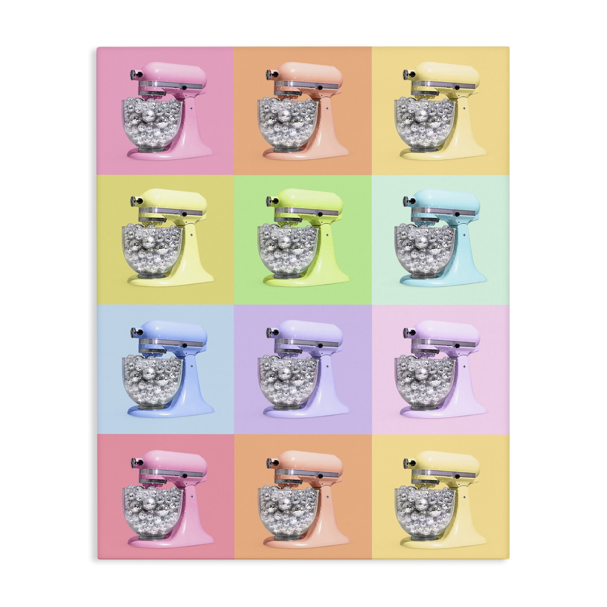 Stupell Industries Disco Ball Kitchen Mixer Collage Canvas Wall Art, design by LISH Creative