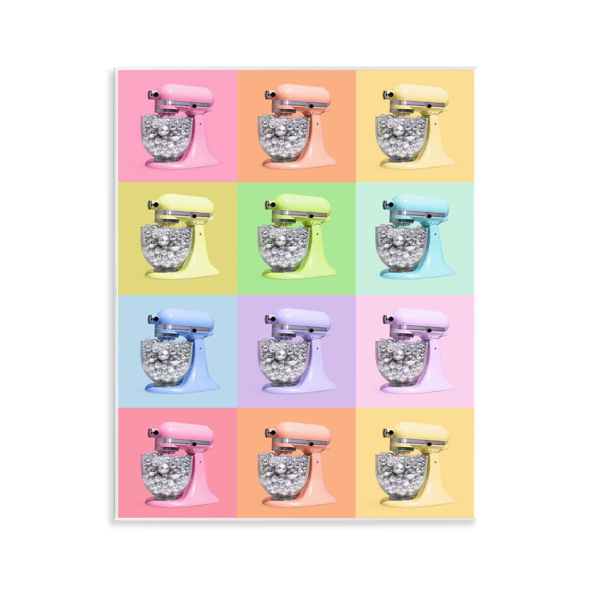Stupell Industries Disco Ball Kitchen Mixer Collage Wall Plaque Art, design by LISH Creative