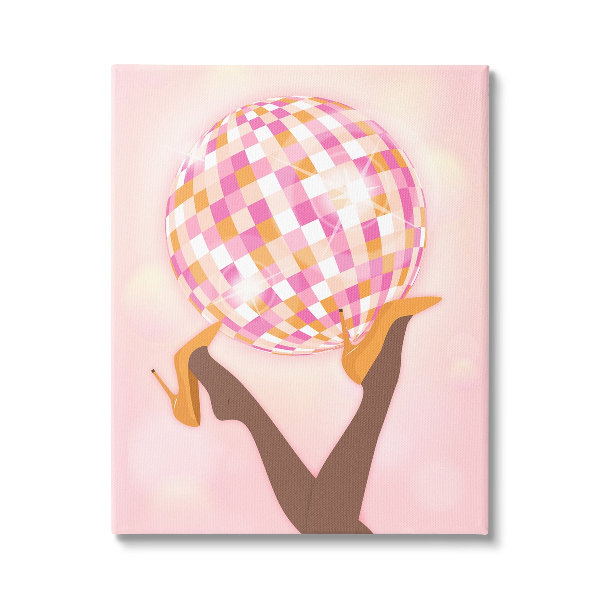 Stupell Industries Disco Ball Retro Dancing Legs Beauty & Fashion Painting Gallery Wrapped Canvas Print Wall Art