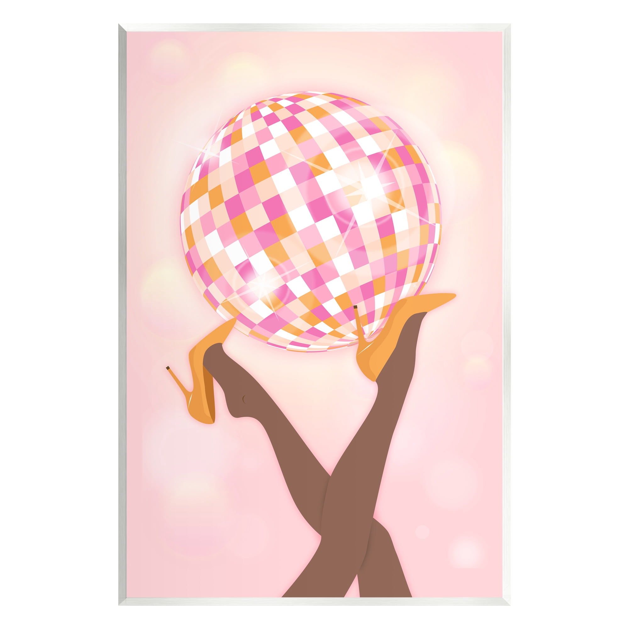 Stupell Industries Disco Ball Retro Dancing Legs Beauty & Fashion Painting Unframed Art Print Wall Art