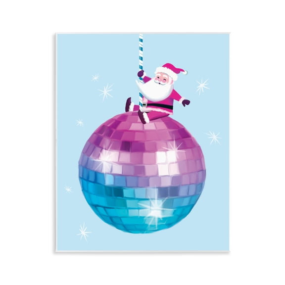 Stupell Industries - Disco Ball Santa Claus Wall Plaque Art, 11 x 14, Made In USA