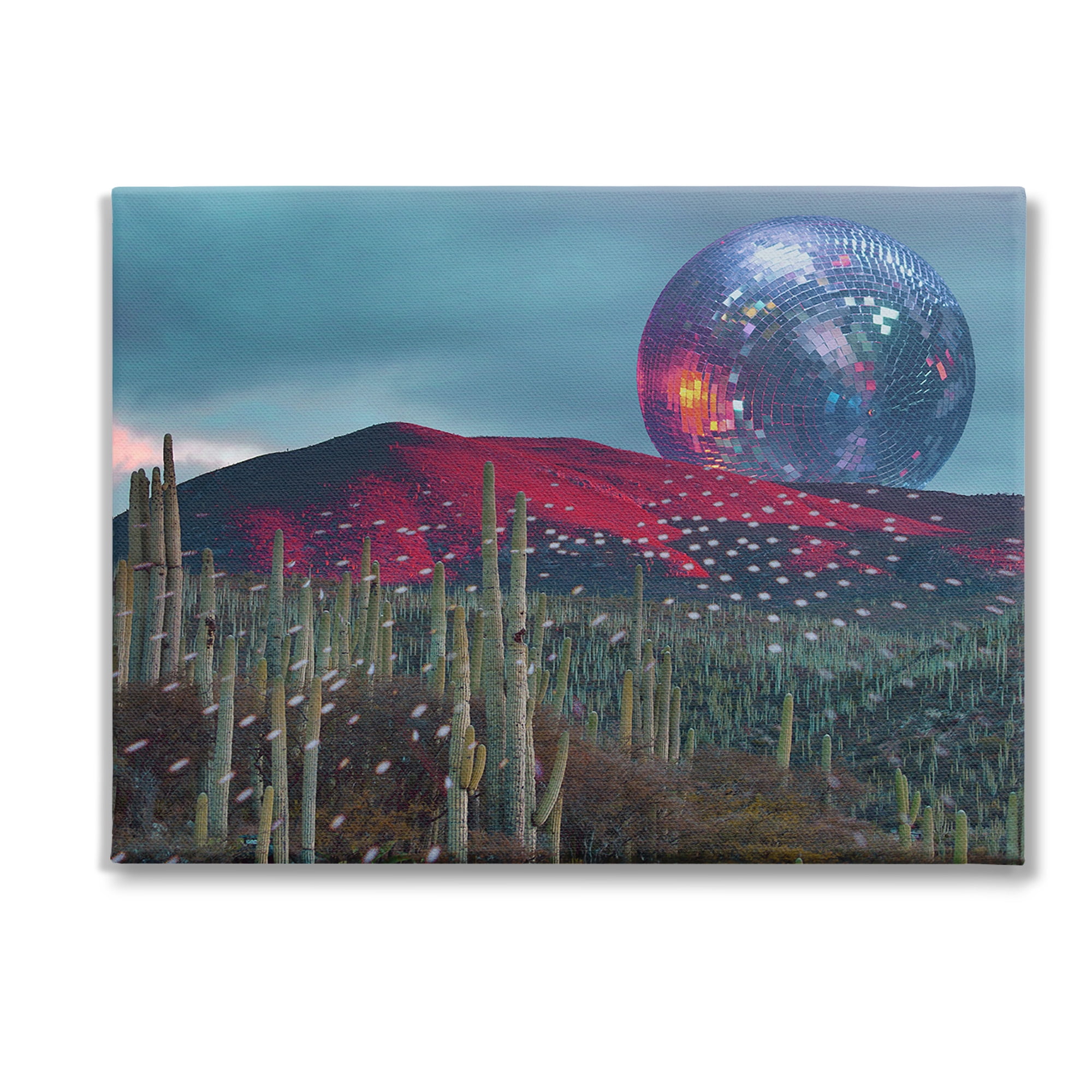 Stupell Industries Disco Ball in Desert Landscape Painting Gallery Wrapped Canvas Art Print Wall Art, 40 x 30