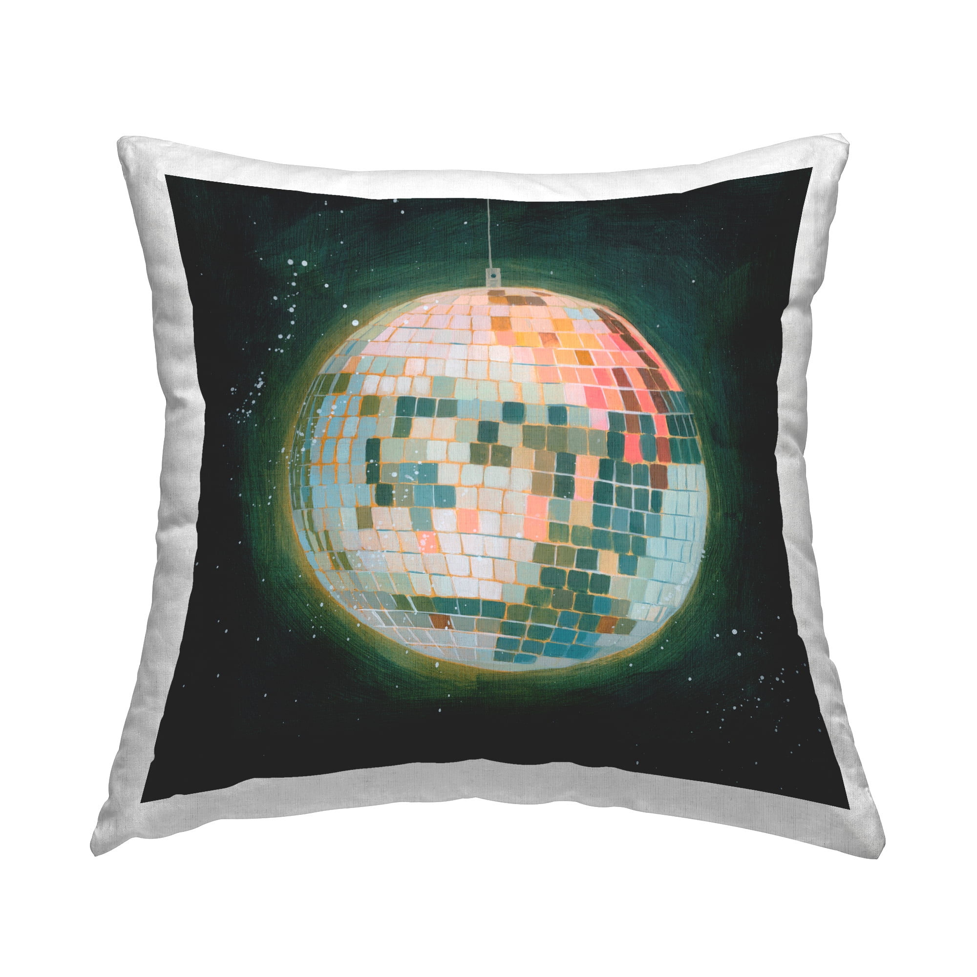Stupell Industries Disco Ball in Space Decorative Printed Throw Pillow Design by Grace Popp .