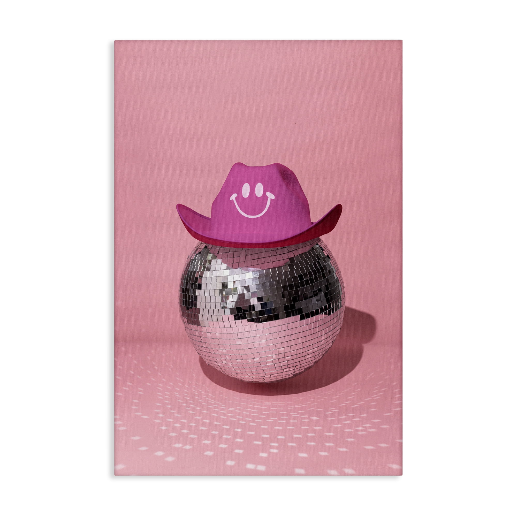 Stupell Industries Disco Ball with Cowboy Hat Performing Arts Painting Gallery Wrapped Canvas Art Print Wall Art, 30 x 45