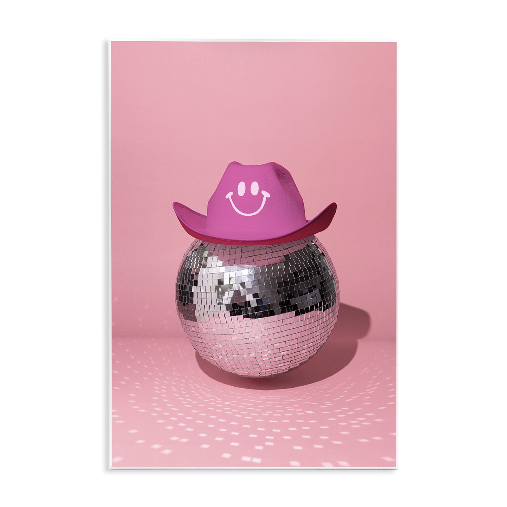 Stupell Industries Disco Ball with Cowboy Hat Performing Arts Painting Unframed Art Print Wall Art, 13 x 19