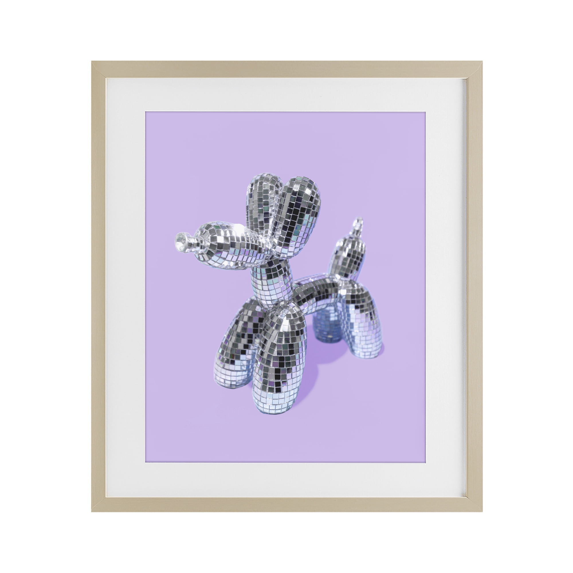 Stupell Industries Disco Balloon Animal on Lilac Birch Framed Print Under Glass, design by LISH Creative