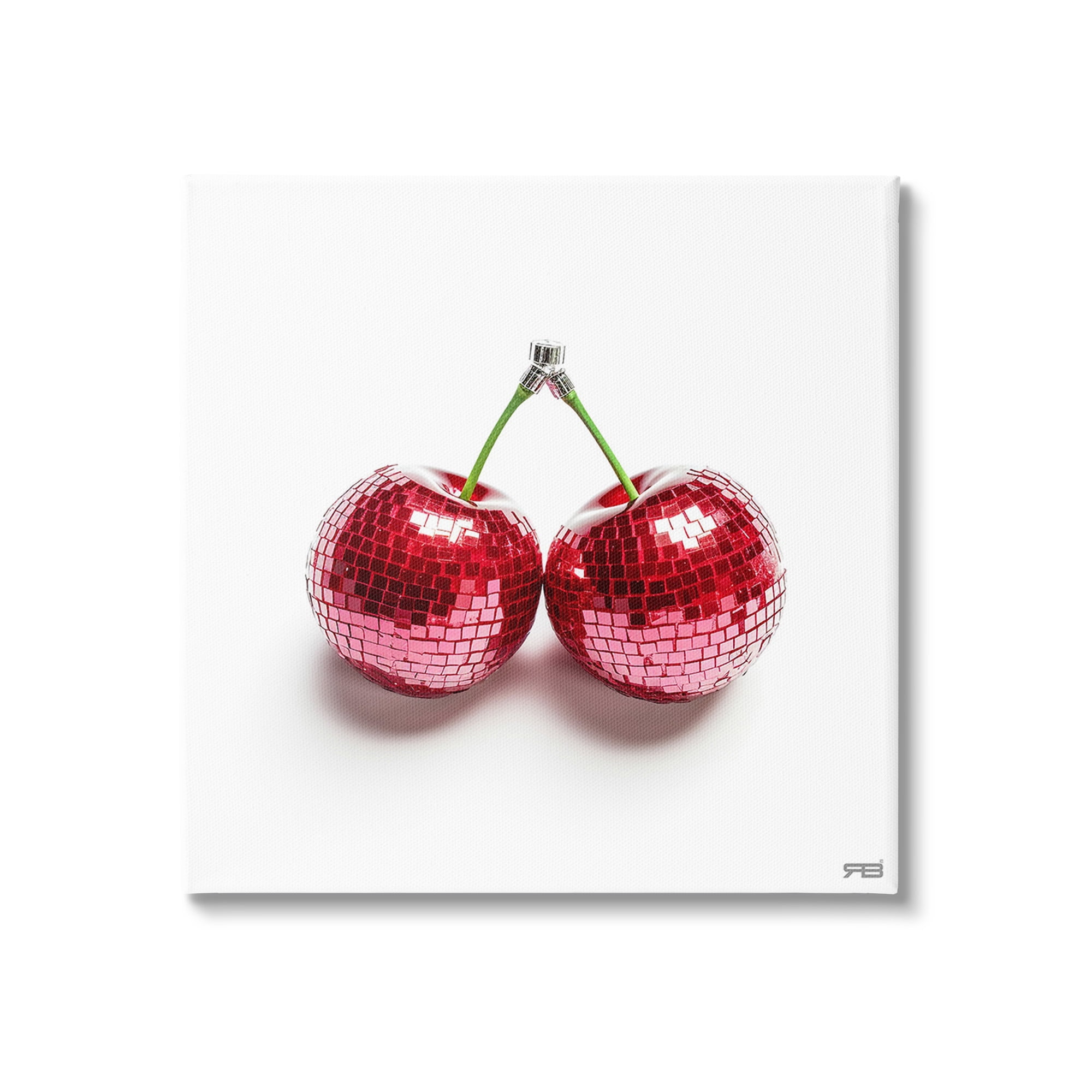 Stupell Industries Disco Cherries on White Food & Beverage Painting Gallery Wrapped Canvas Art Print Wall Art, 24 x 24