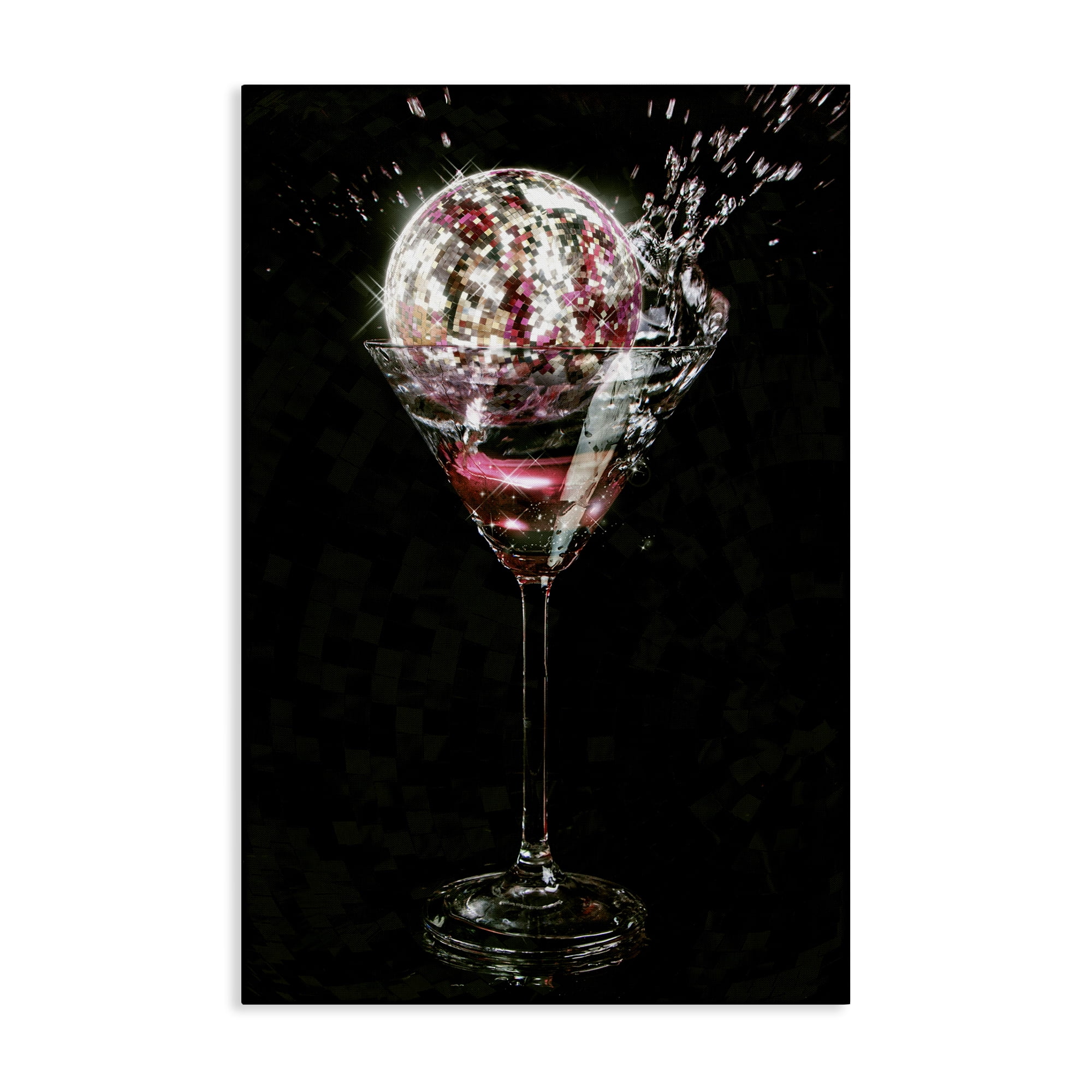Stupell Industries Disco & Cocktail Splash Food & Beverage Painting Gallery Wrapped Canvas Art Print Wall Art, 24 x 36