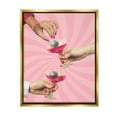 thumbnail image 1 of Stupell Industries Disco Cocktails on Stripes Food & Beverage Painting Gold Floater Framed Canvas Art Print Wall Art, 17 x 21, 1 of 10
