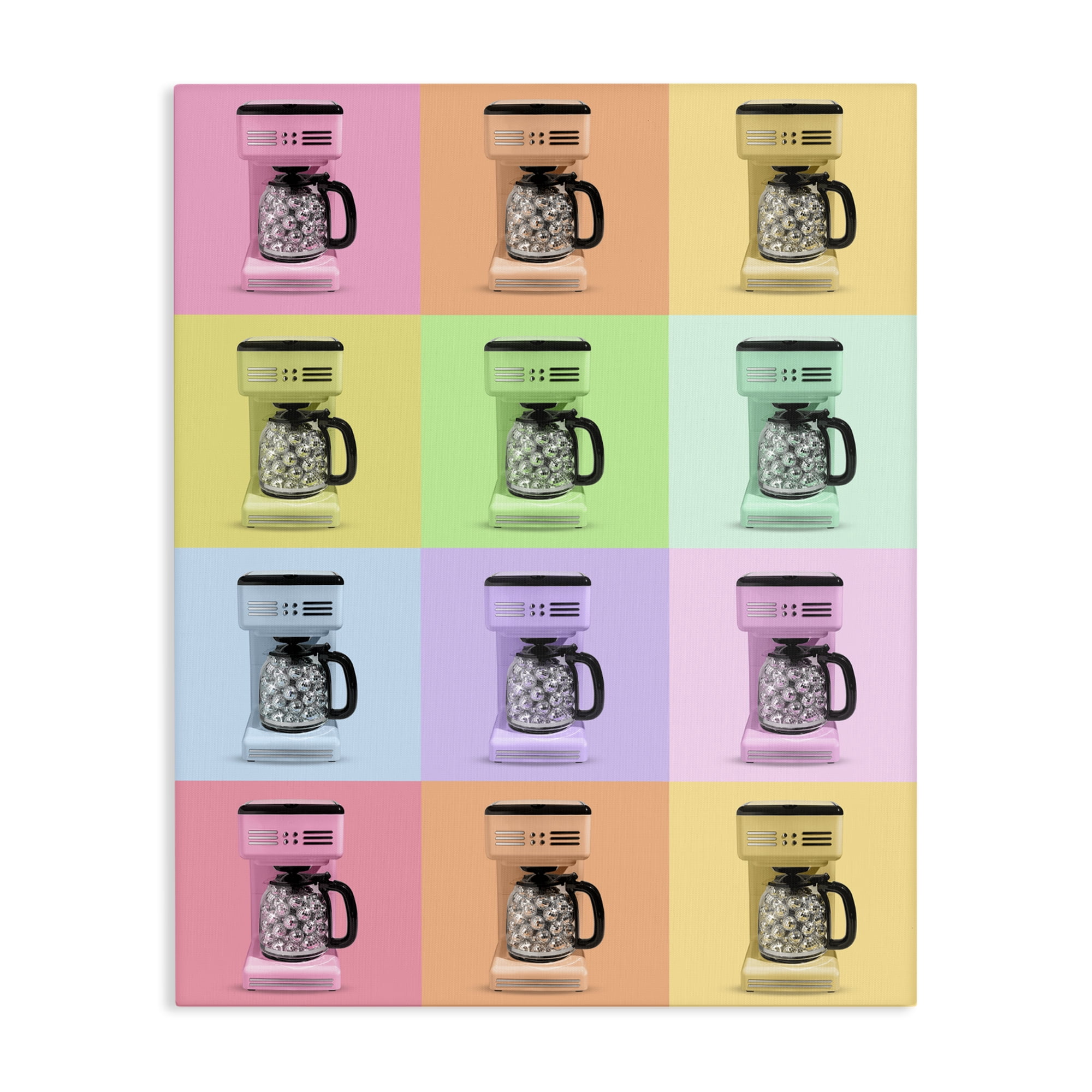 Stupell Industries Disco Coffee Maker Collage Canvas Wall Art, design by LISH Creative