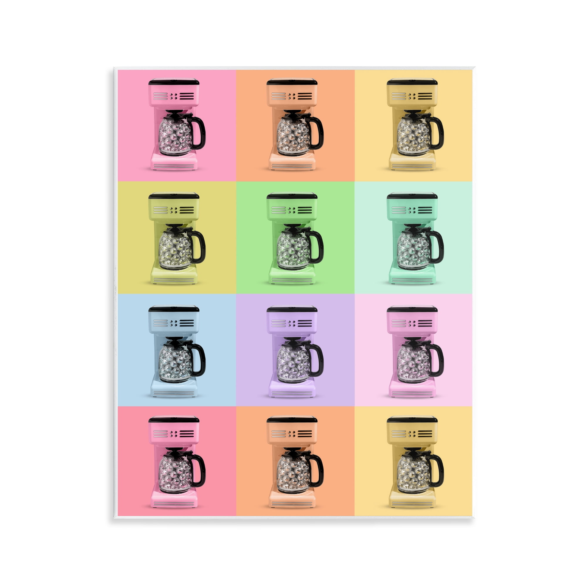 Stupell Industries Disco Coffee Maker Collage Wall Plaque Art, design by LISH Creative