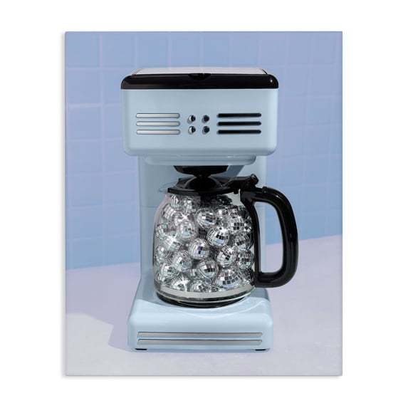 Stupell Industries Eclectic Disco Coffee Maker over Blue Canvas Art, 30 x 40, by LISH Creative