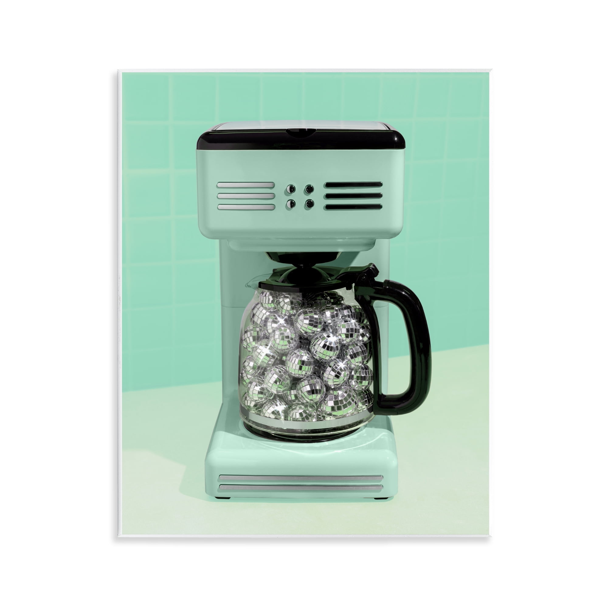 Stupell Industries Disco Coffee Maker over Green Wall Plaque Art, design by LISH Creative