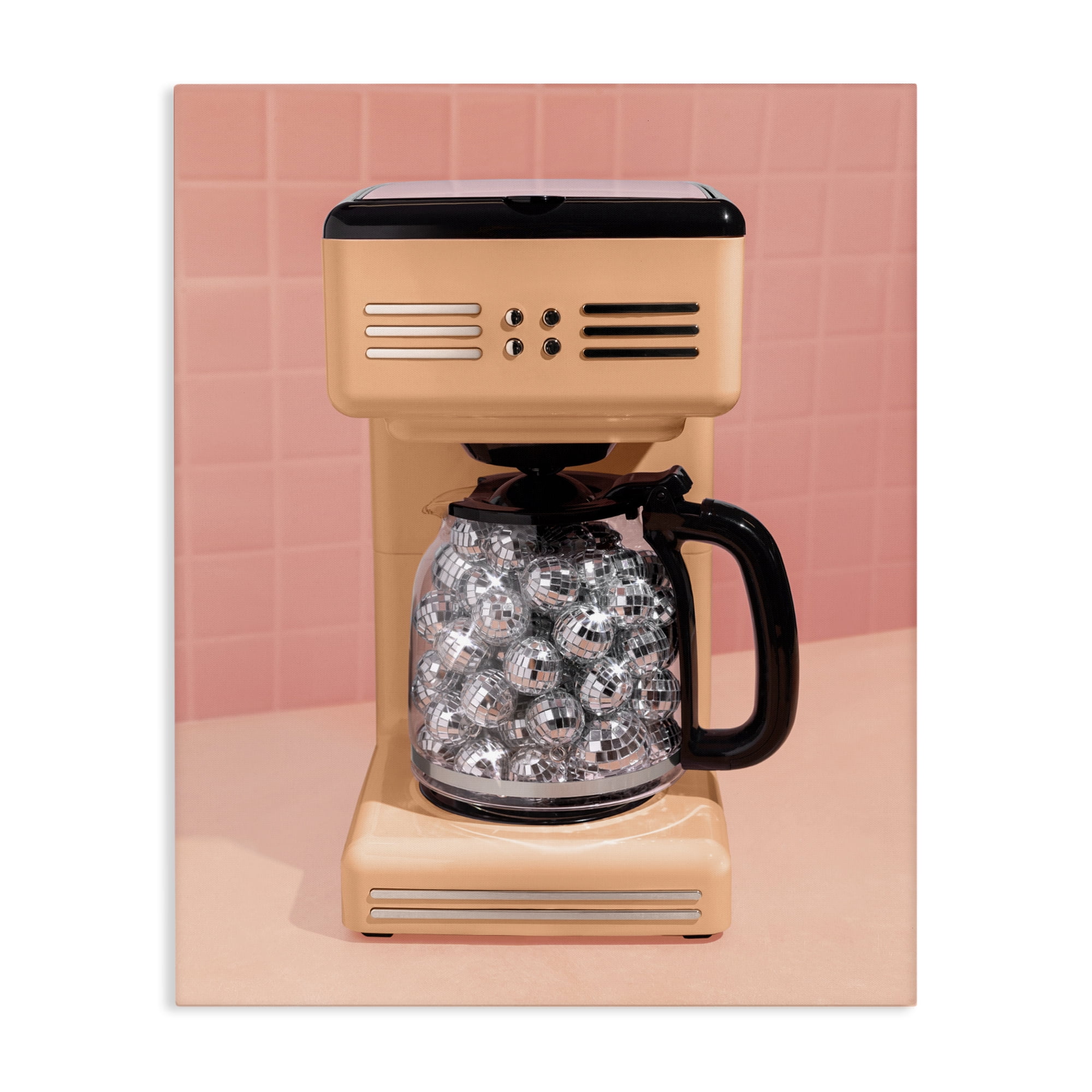 Stupell Industries Disco Coffee Maker over Orange Canvas Wall Art, design by LISH Creative