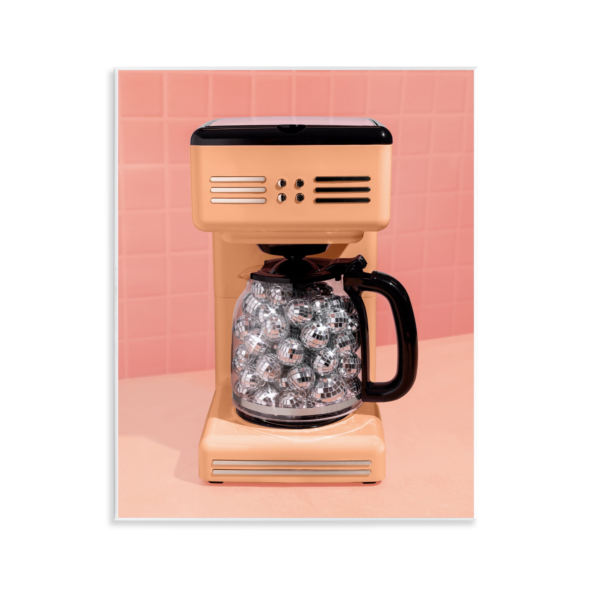 Stupell Industries Disco Coffee Maker over Orange Wall Plaque Art, design by LISH Creative