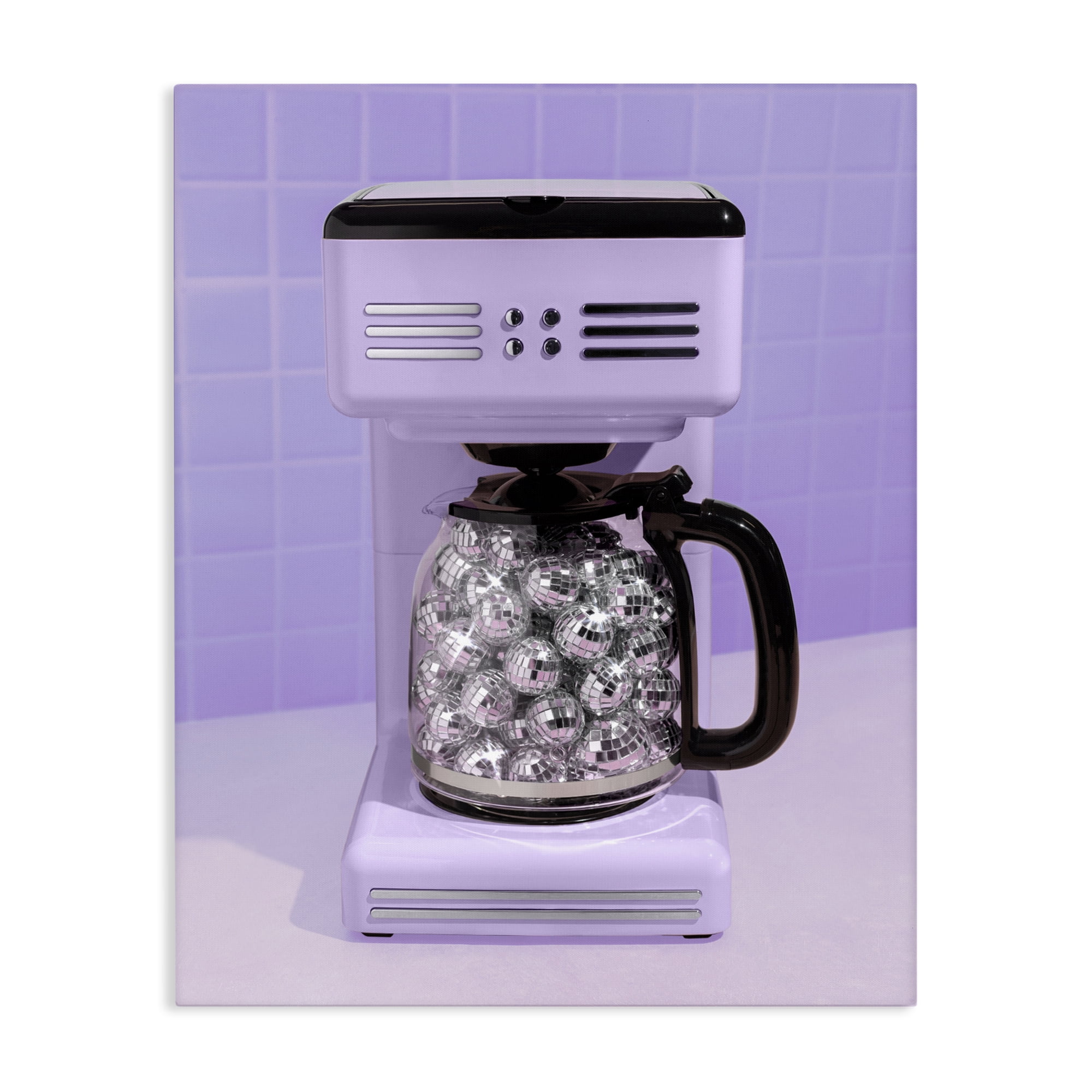 Stupell Industries Disco Coffee Maker over Purple Canvas Wall Art, design by LISH Creative
