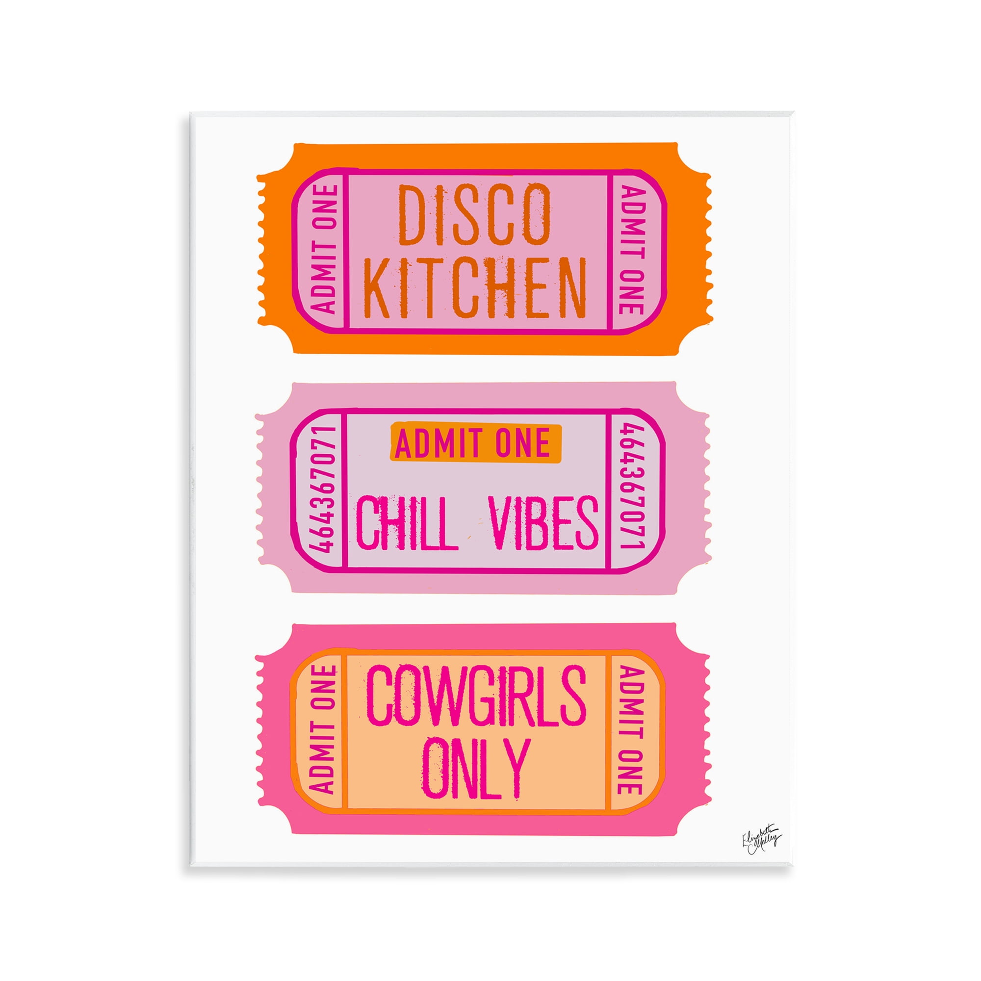 Stupell Industries Disco Cowgirl Ticket Phrases Wall Plaque Art, design by Elizabeth Medley