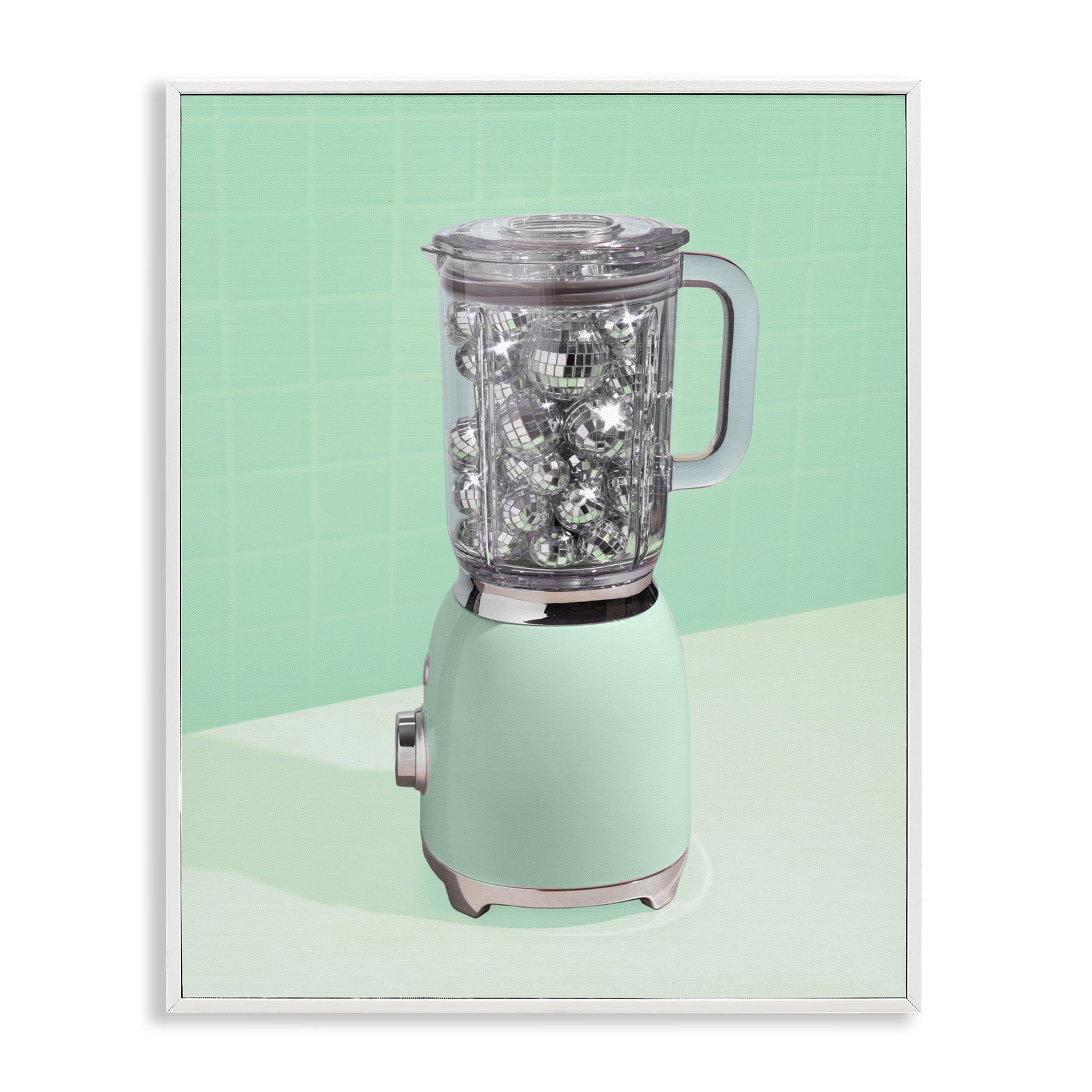 Stupell Industries Disco Drink Blender over Green White Framed Giclee Art, design by LISH Creative