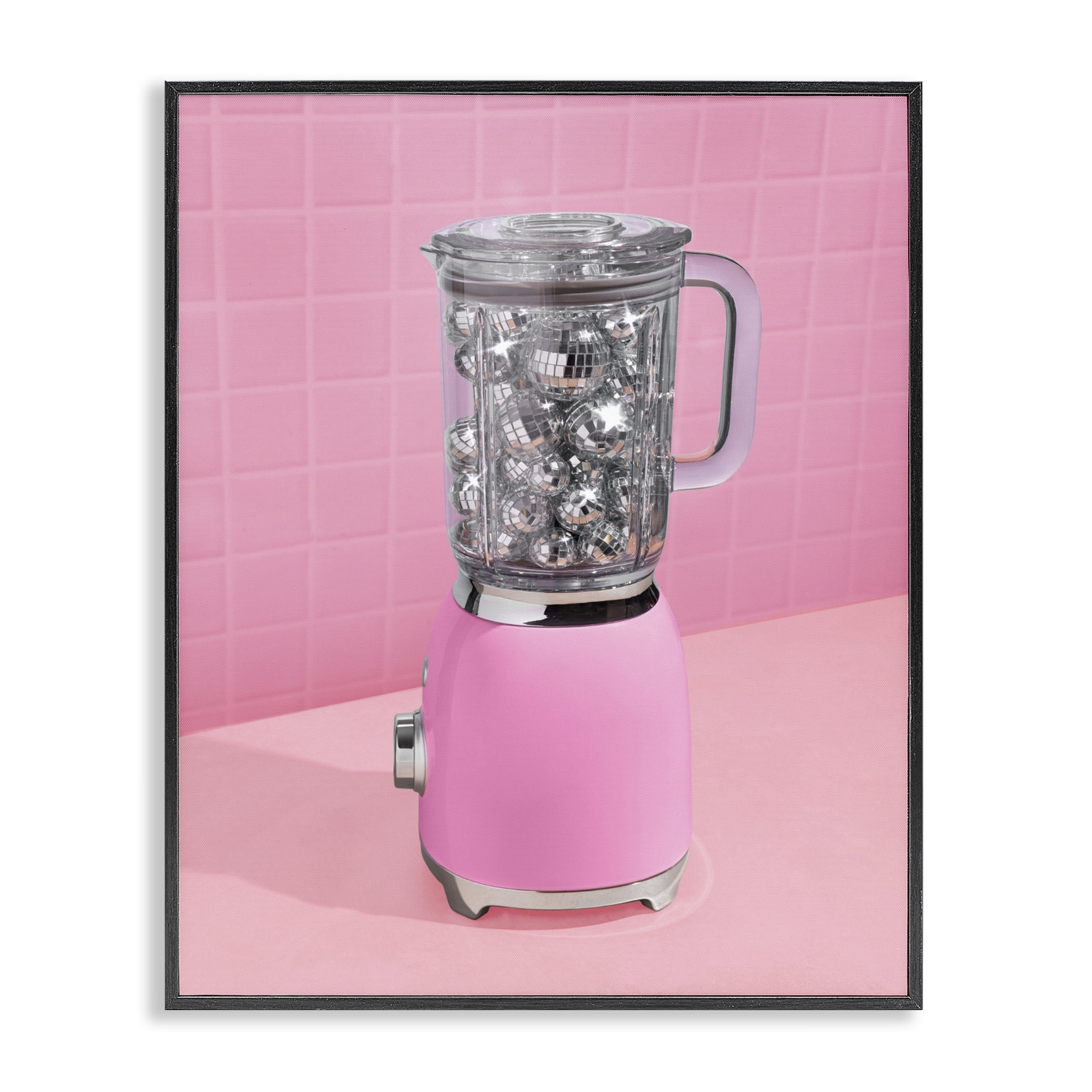 Stupell Industries Disco Drink Blender over Pink Black Framed Giclee Art, design by LISH Creative