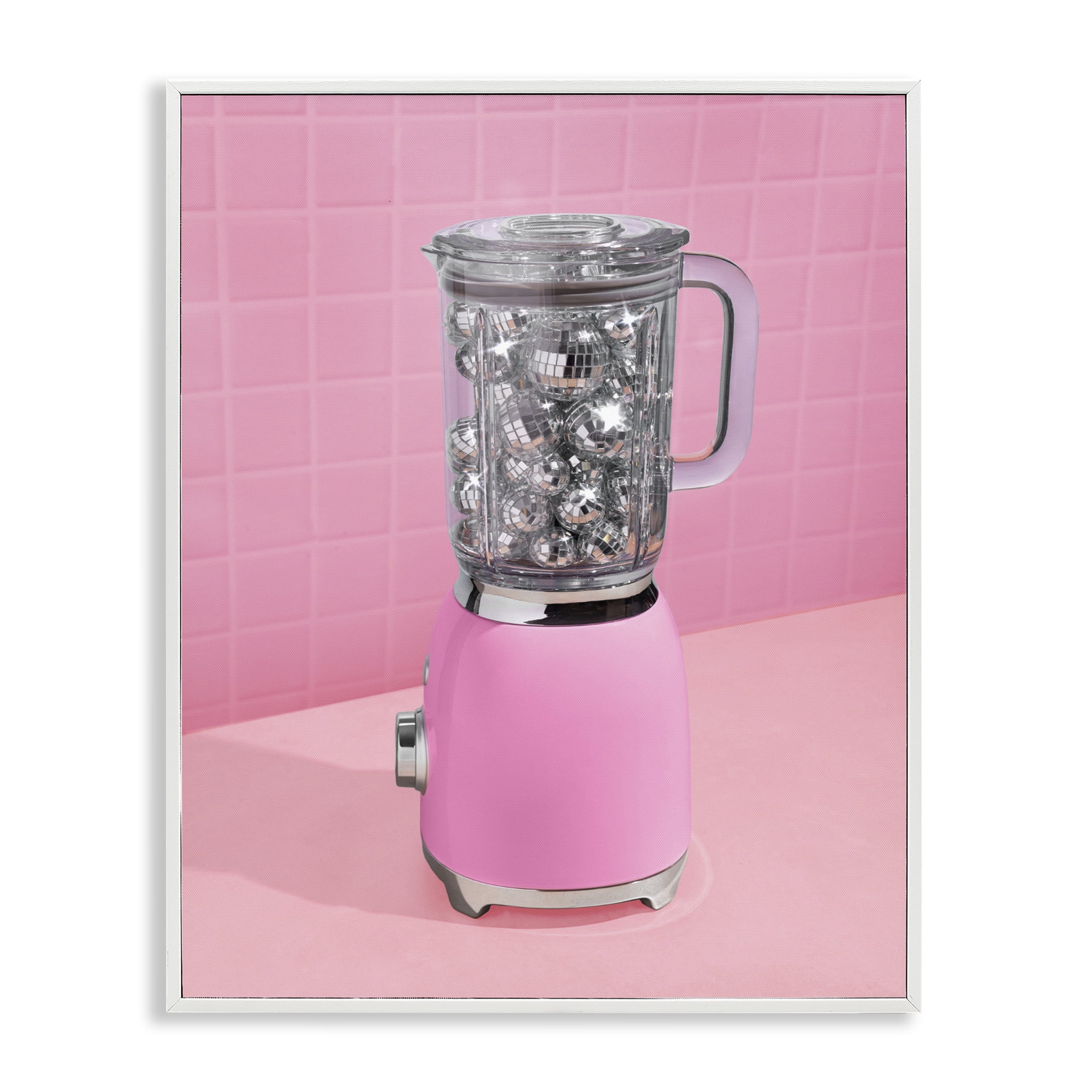 Stupell Industries Disco Drink Blender over Pink White Framed Giclee Art, design by LISH Creative
