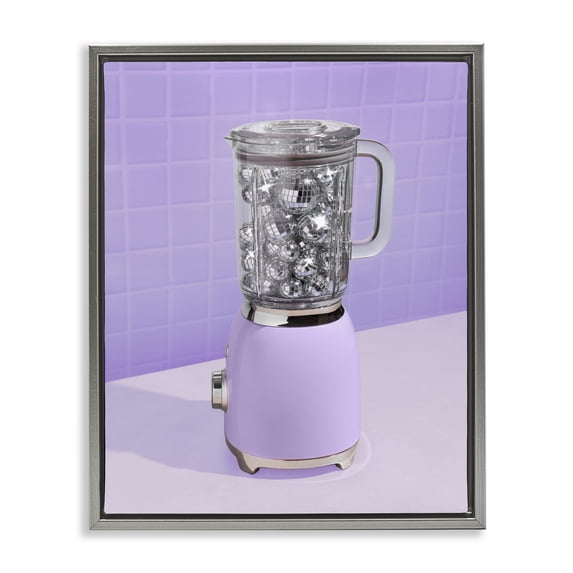 Stupell Industries Modern Disco Drink Blender over Purple Gray Floating Frame Canvas Art, 25 x 31, by LISH Creative