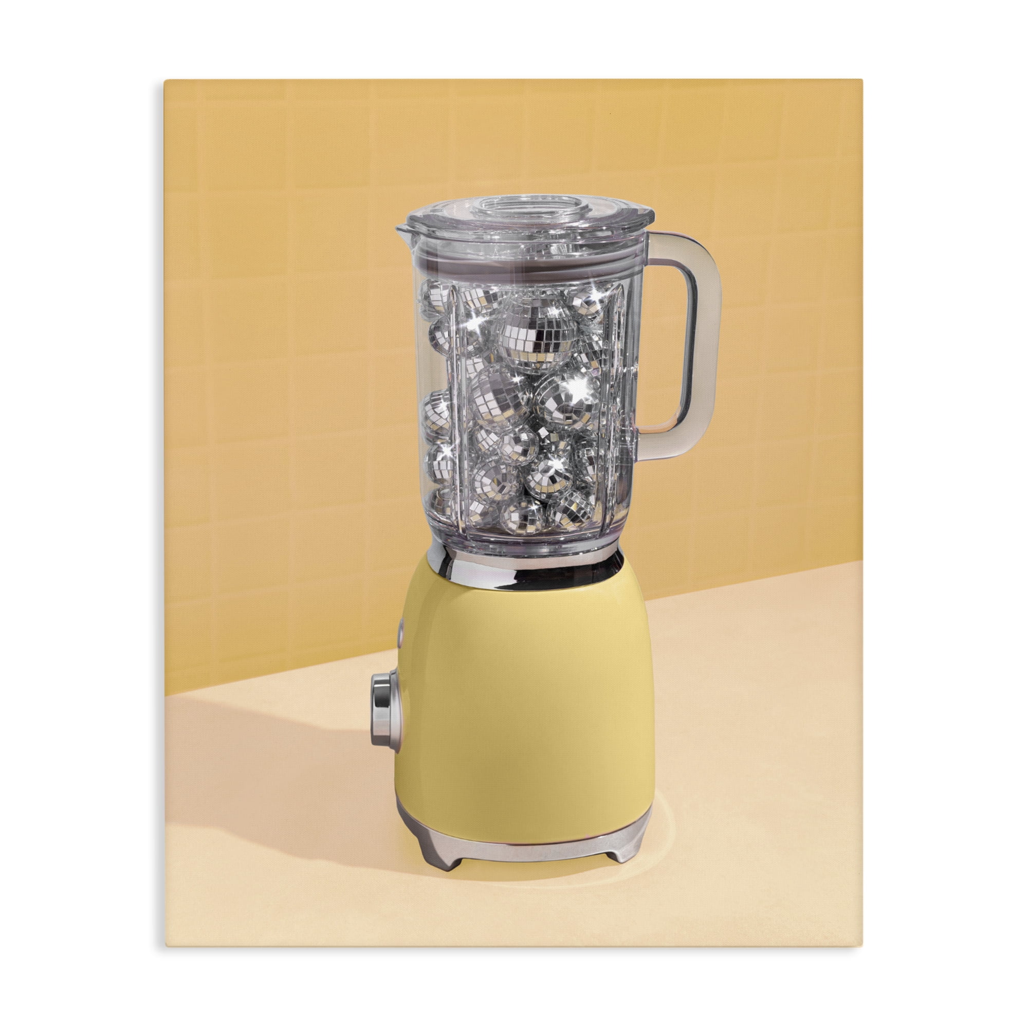Stupell Industries Disco Drink Blender over Yellow Canvas Wall Art, design by LISH Creative