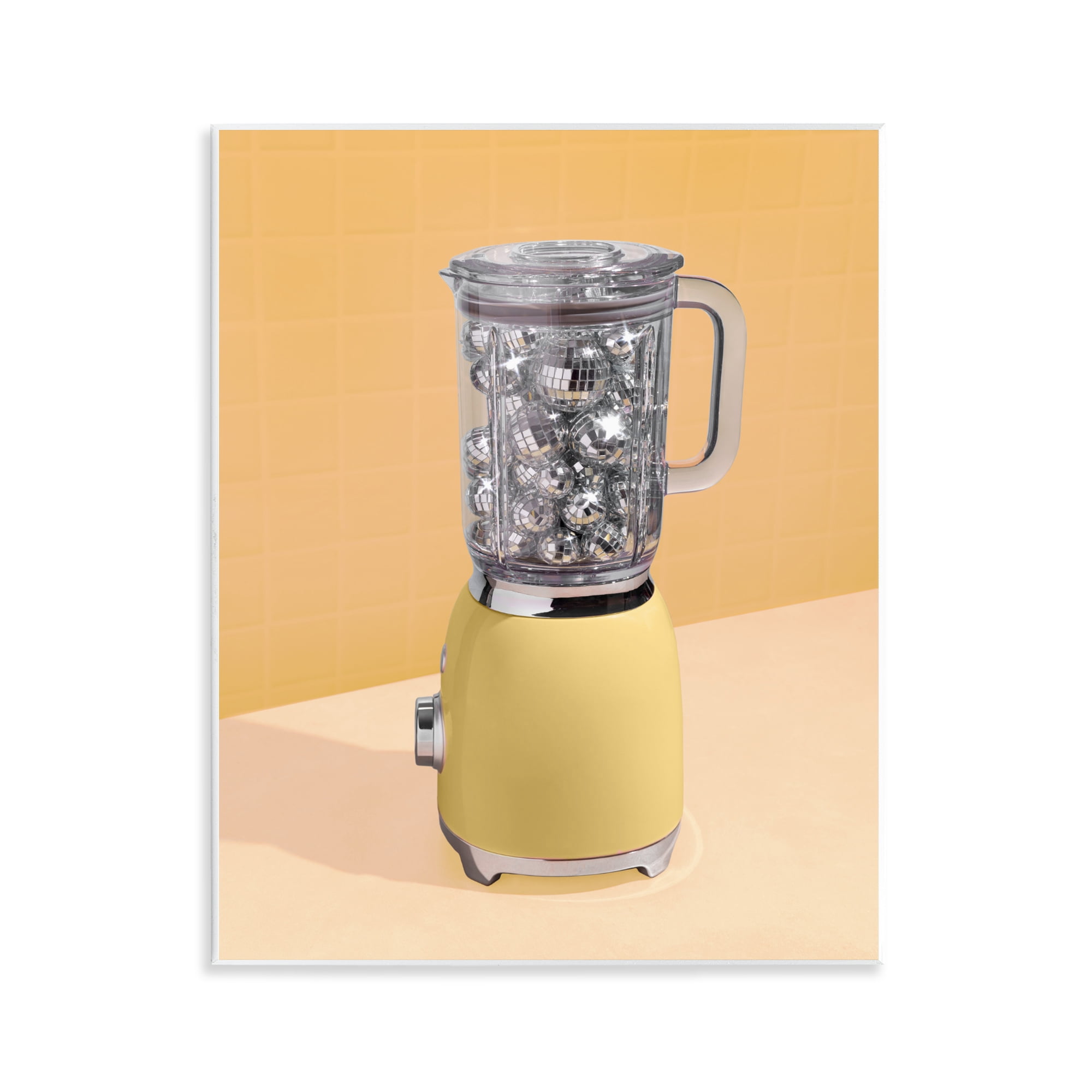 Stupell Industries Disco Drink Blender over Yellow Wall Plaque Art, design by LISH Creative