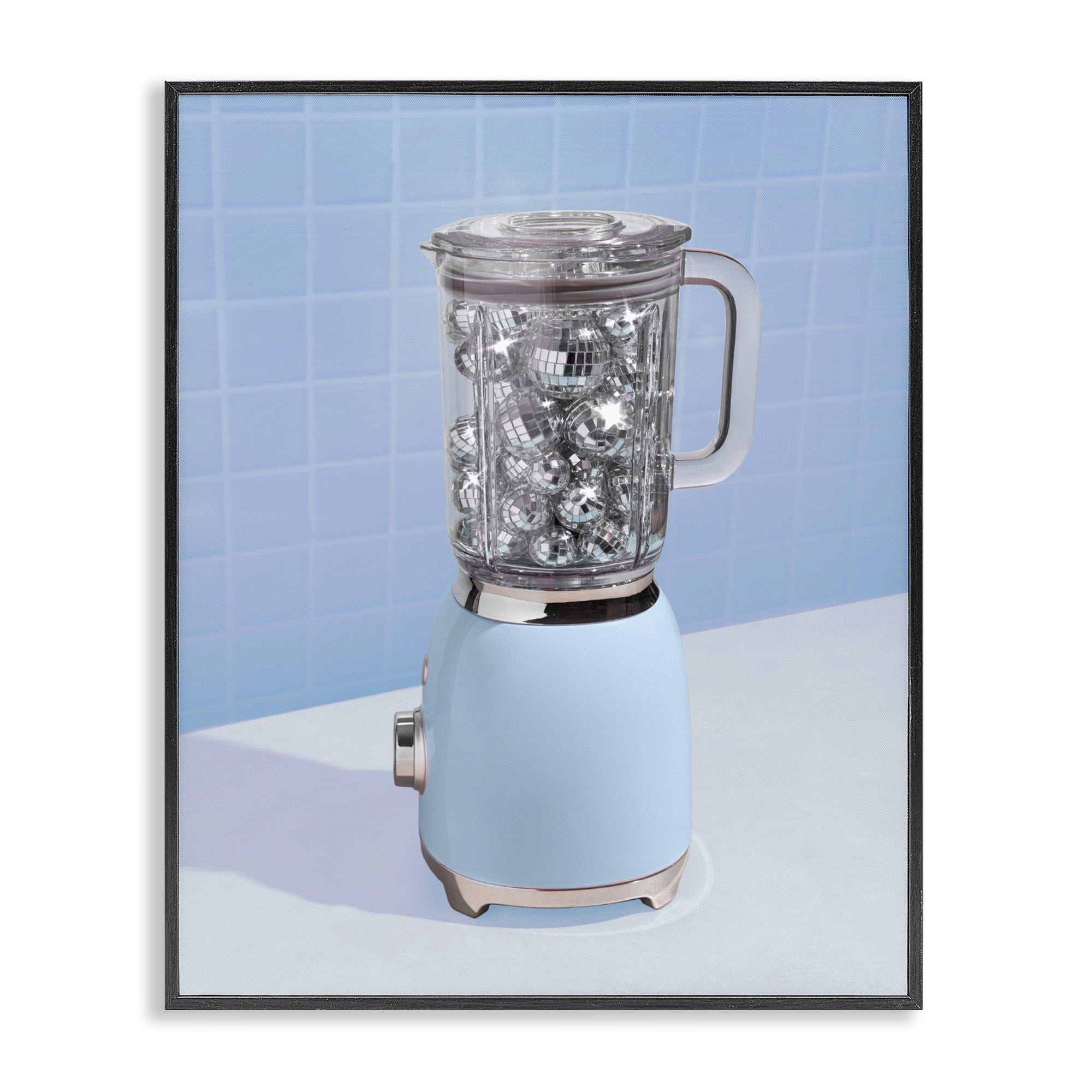 Stupell Industries Disco Drink Mixer over Blue Black Framed Giclee Art, design by LISH Creative