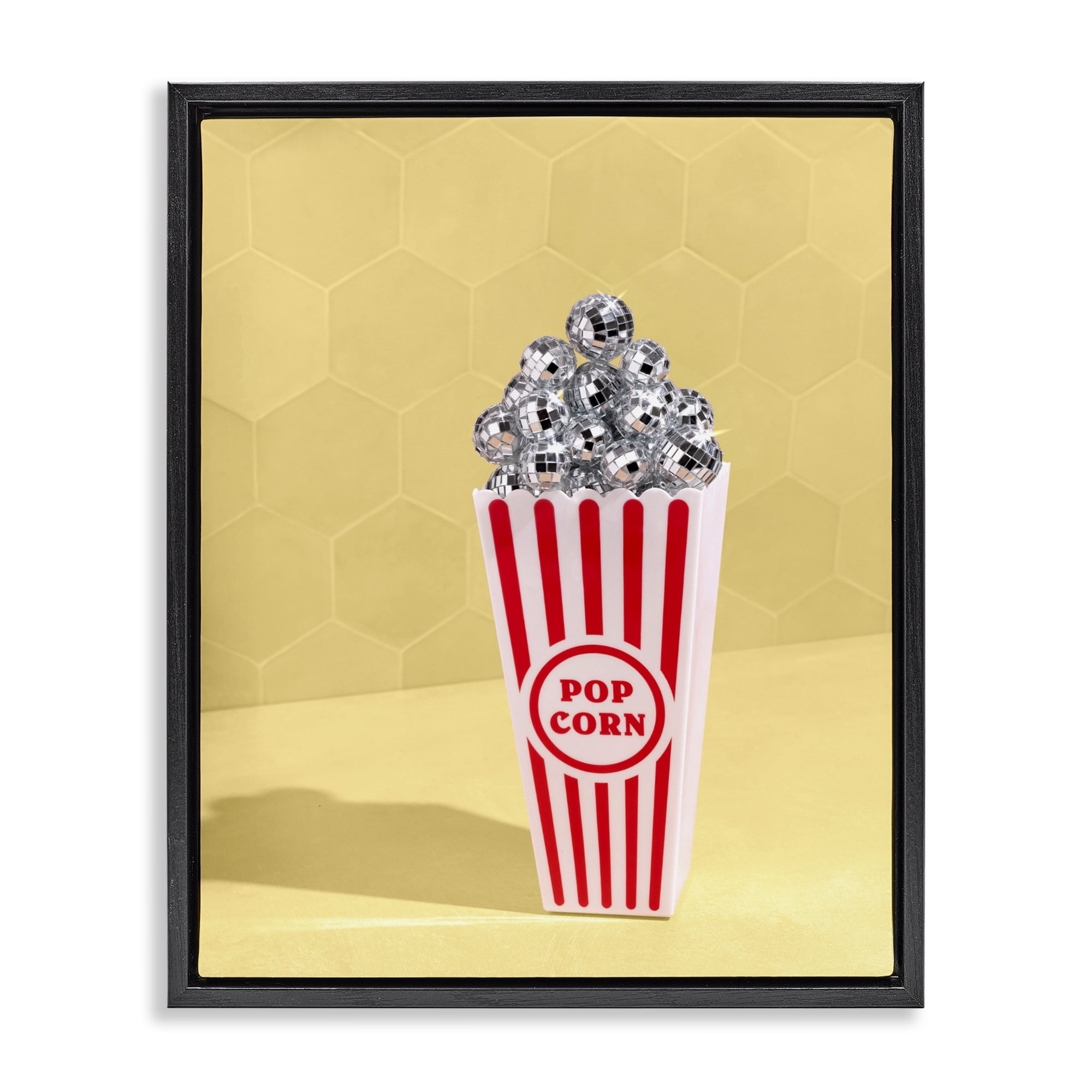 Stupell Industries Disco Filled Popcorn Black Framed Floater Canvas Wall Art, design by LISH Creative