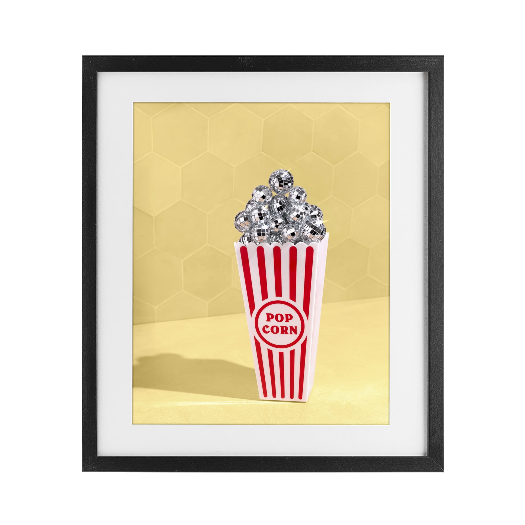 Stupell Industries Disco Filled Popcorn Black Framed Print Under Glass, design by LISH Creative