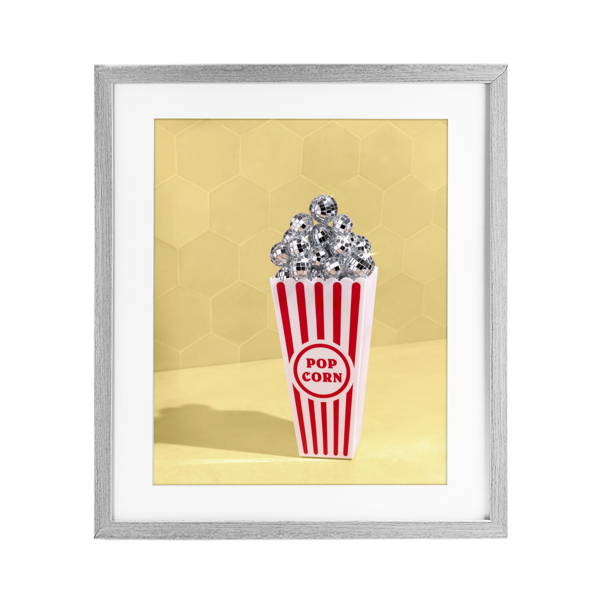 Stupell Industries Disco Filled Popcorn Gray Framed Print Under Glass, design by LISH Creative