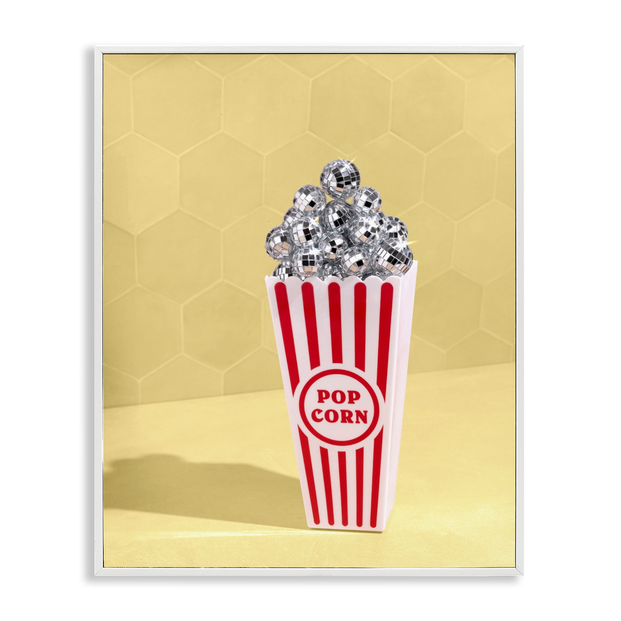 Stupell Industries Disco Filled Popcorn White Framed Giclee Art, design by LISH Creative