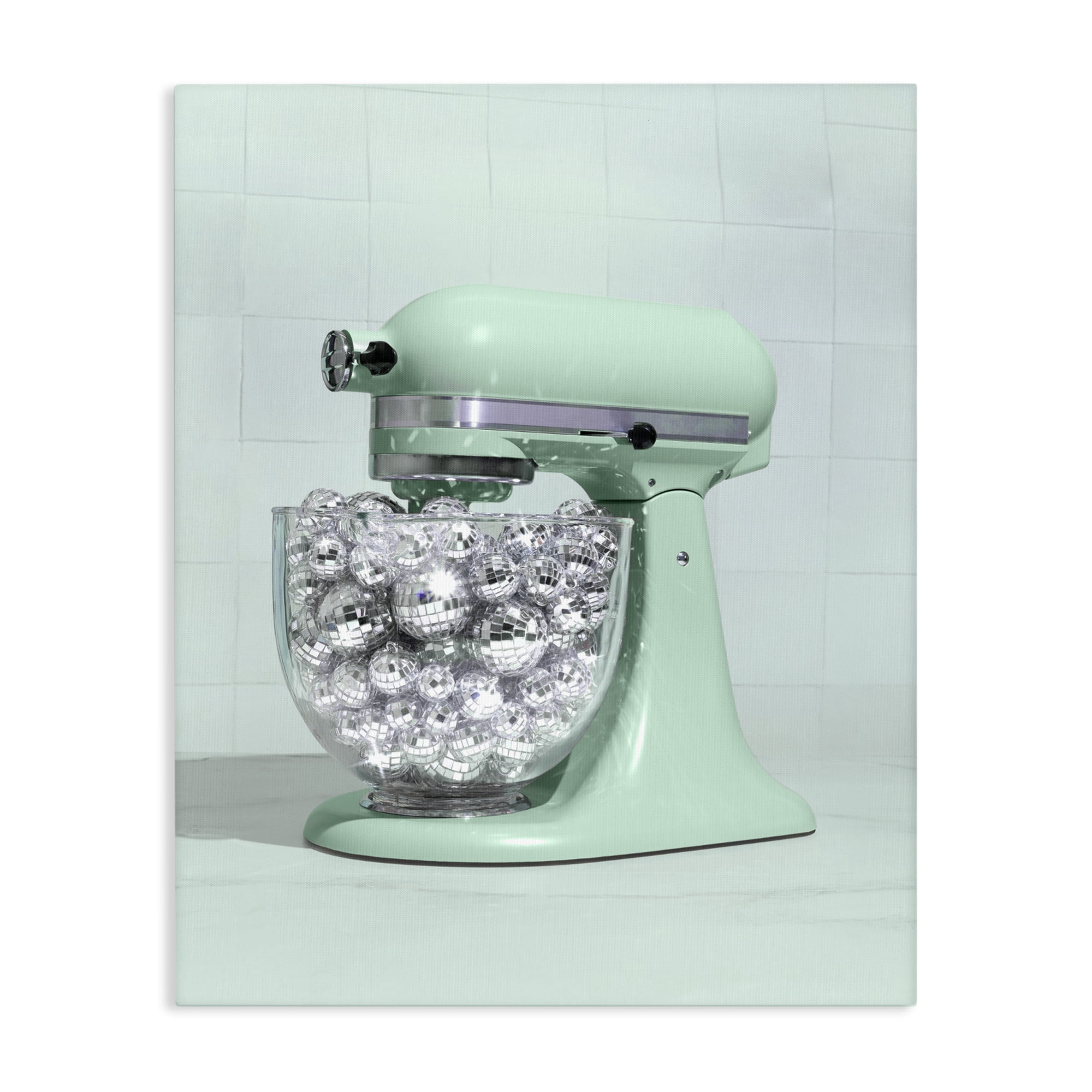 Stupell Industries Disco Kitchen Mixer over Green Canvas Wall Art, design by LISH Creative