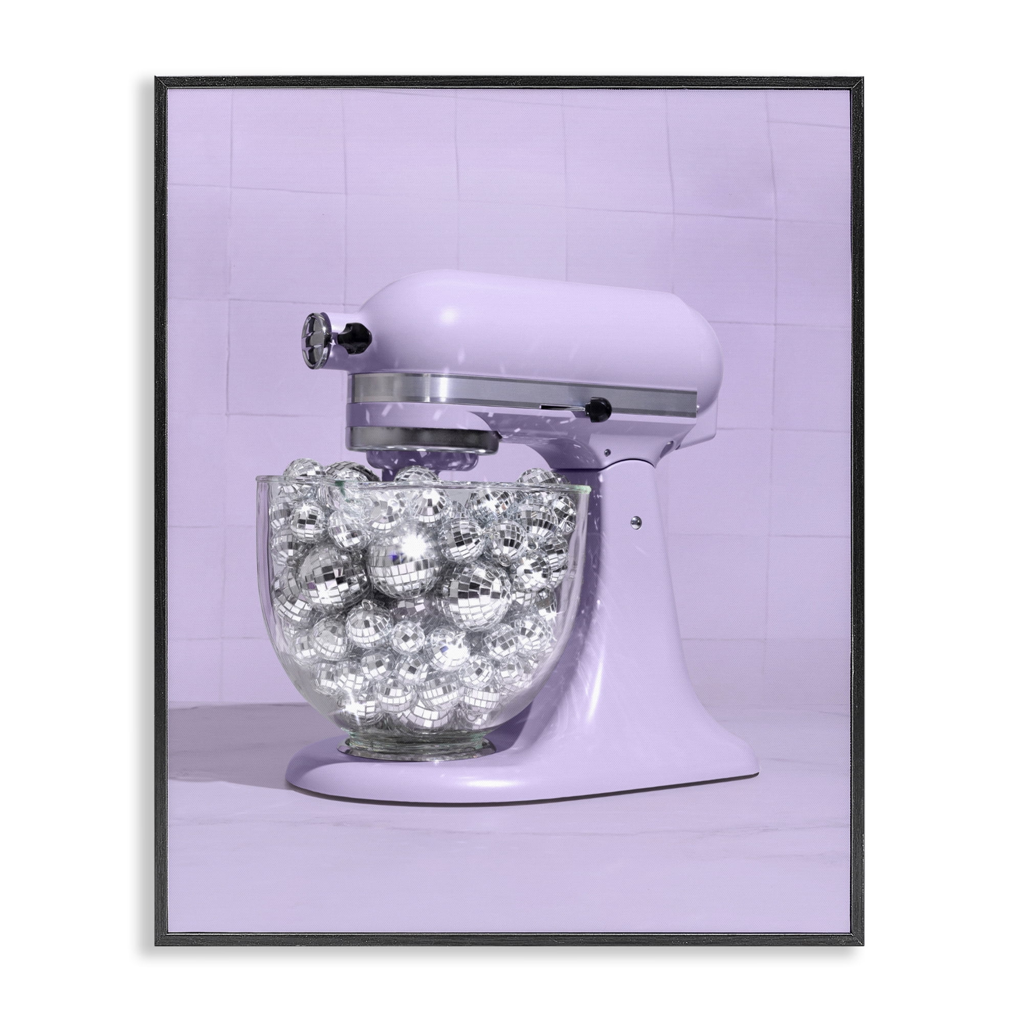 Stupell Industries Disco Kitchen Mixer over Purple Black Framed Giclee Art, design by LISH Creative
