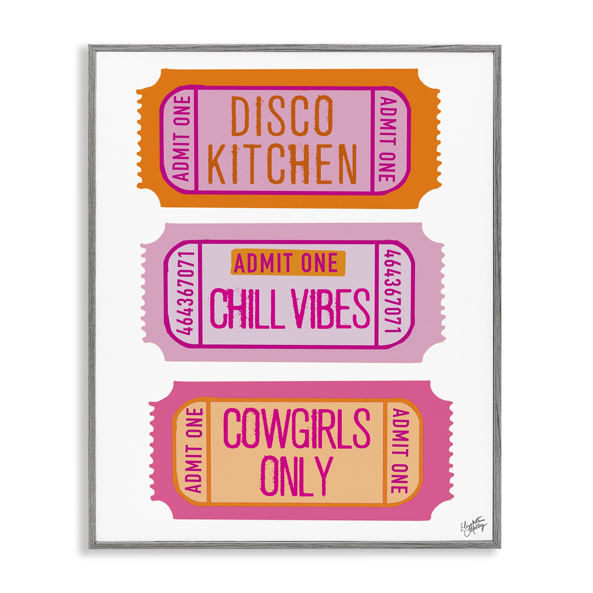 Stupell Industries Disco Kitchen Phrase Tickets Text & Numbers Painting Gray Framed Art Print Wall Art, 16 x 20