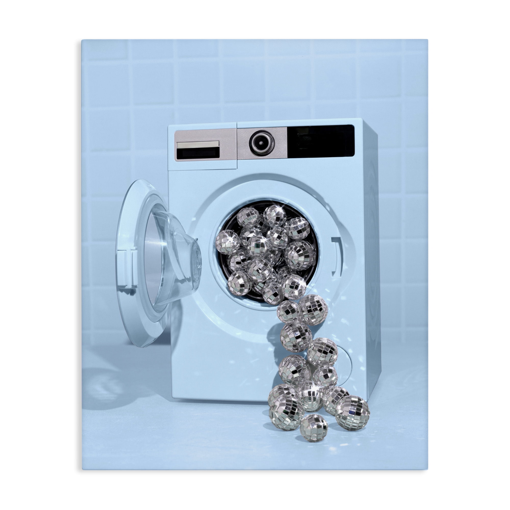 Stupell Industries Disco Laundry Machine over Blue Canvas Wall Art, design by LISH Creative