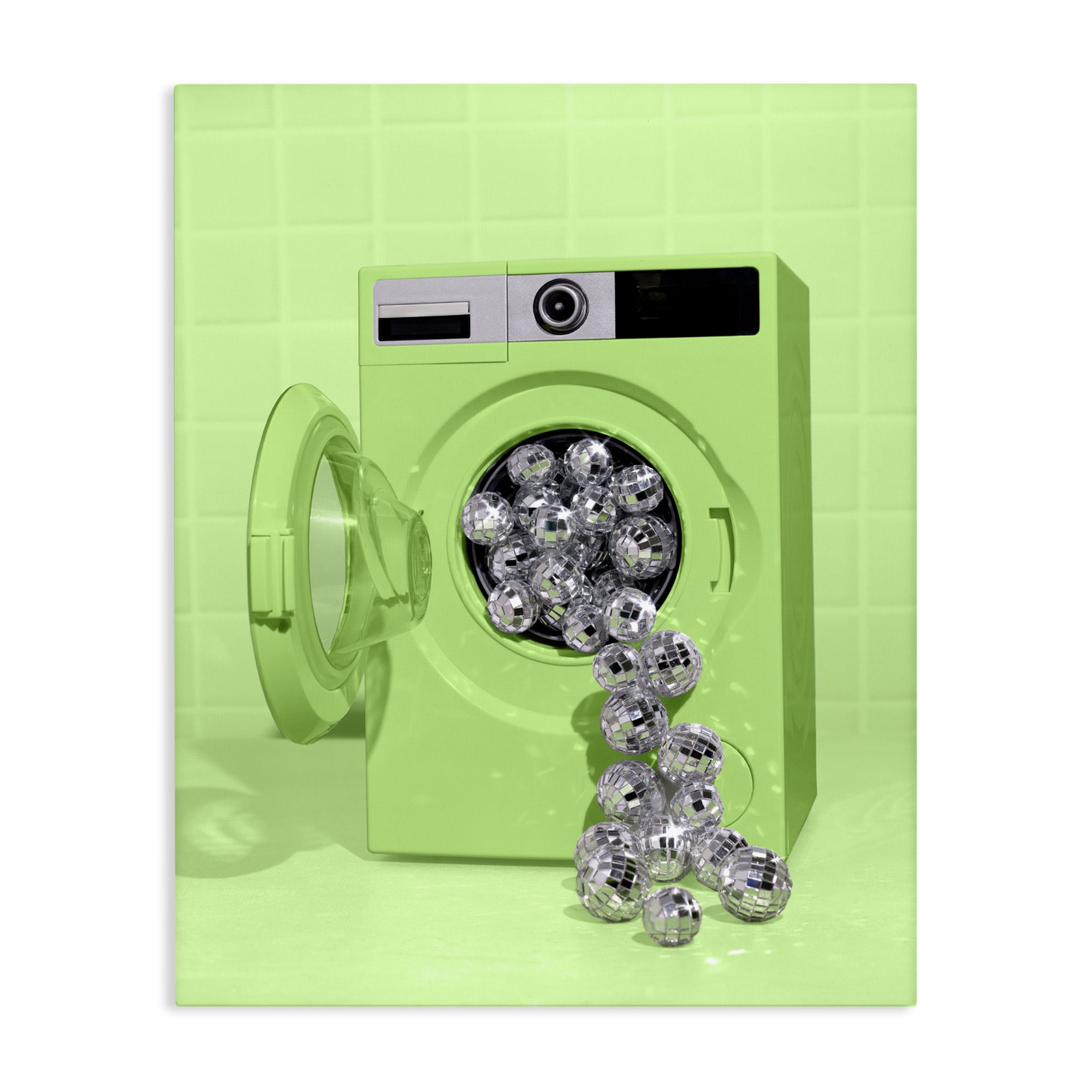 Stupell Industries Disco Laundry Machine over Lime Canvas Wall Art, design by LISH Creative