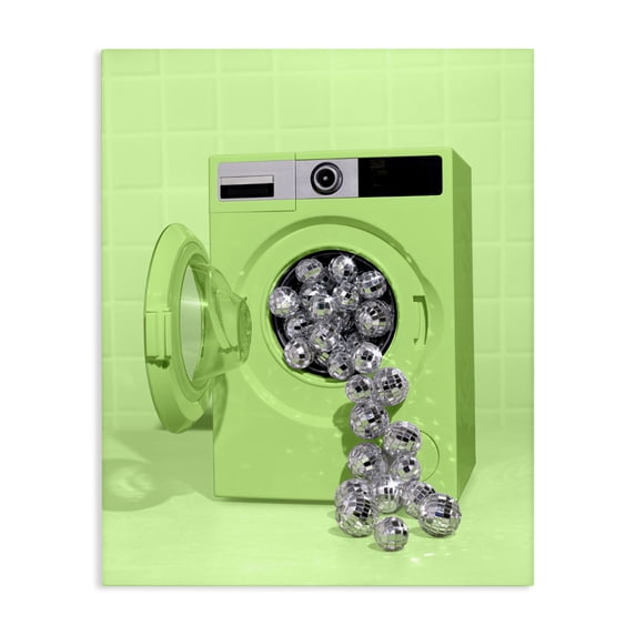 Stupell Industries Eclectic Disco Laundry Machine over Lime Canvas Art, 36 x 48, by LISH Creative
