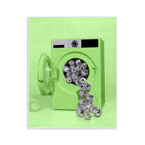Stupell Industries Disco Laundry Machine over Lime Wall Plaque Art, design by LISH Creative