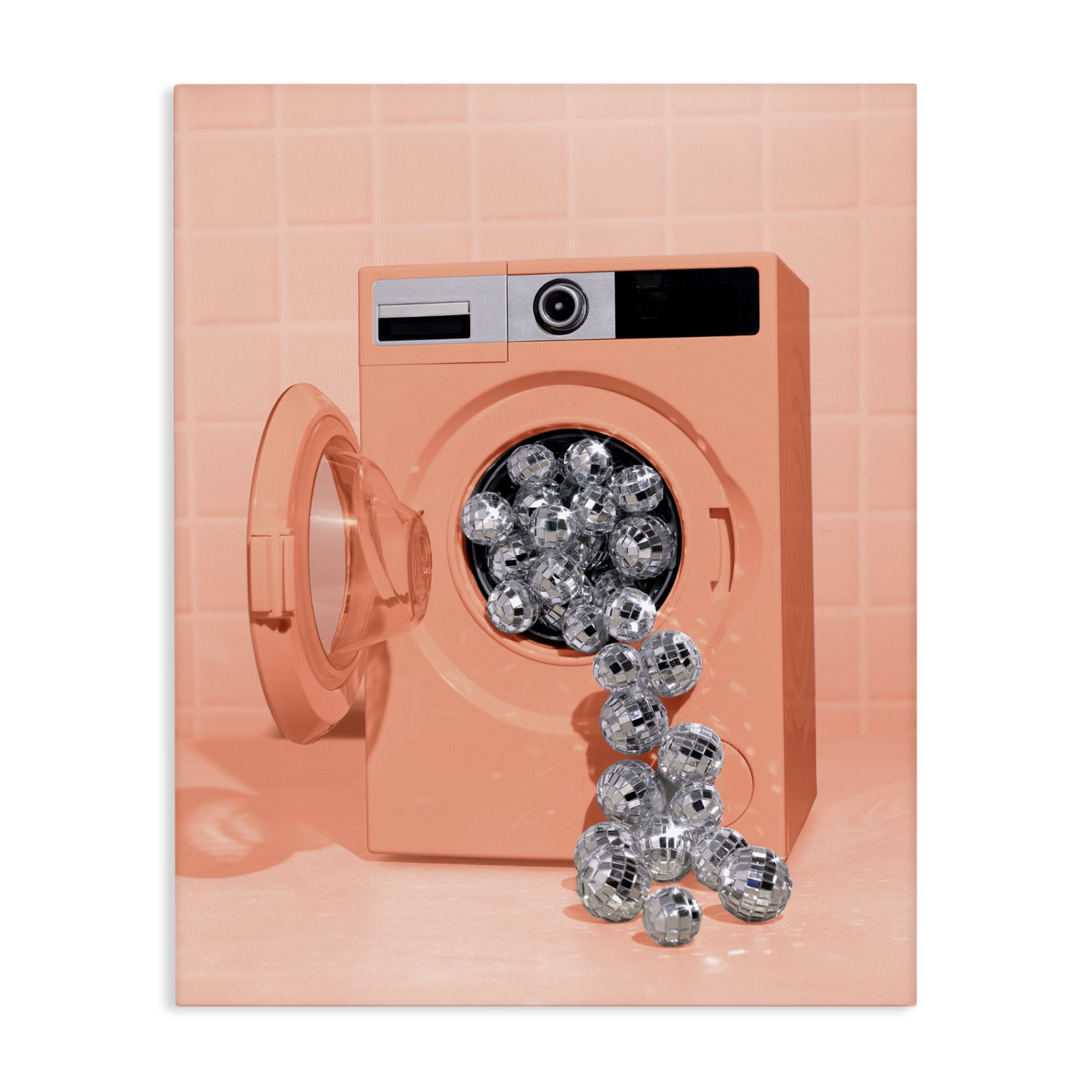 Stupell Industries Disco Laundry Machine over Orange Canvas Wall Art, design by LISH Creative