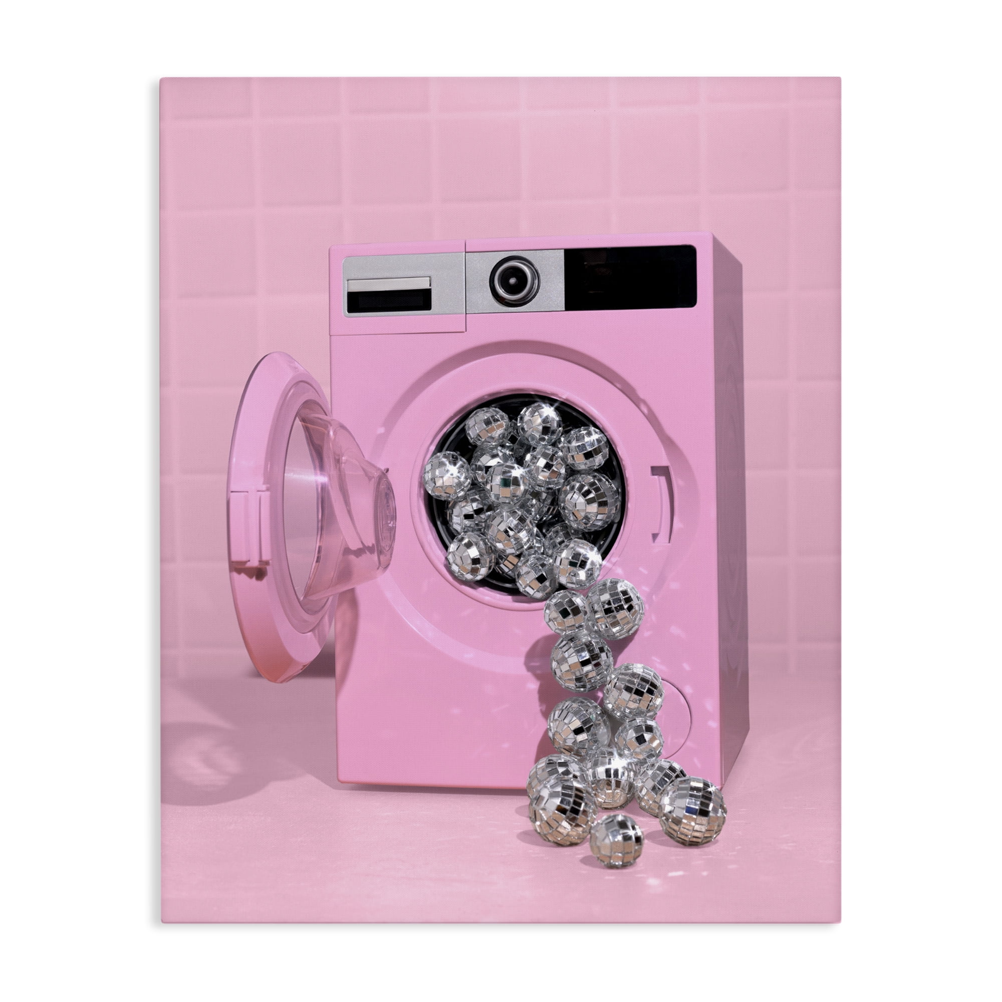 Stupell Industries Disco Laundry Machine over Pink Canvas Wall Art, design by LISH Creative