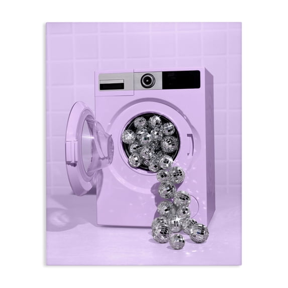 Stupell Industries Eclectic Disco Laundry Machine over Purple Canvas Art, 24 x 30, by LISH Creative