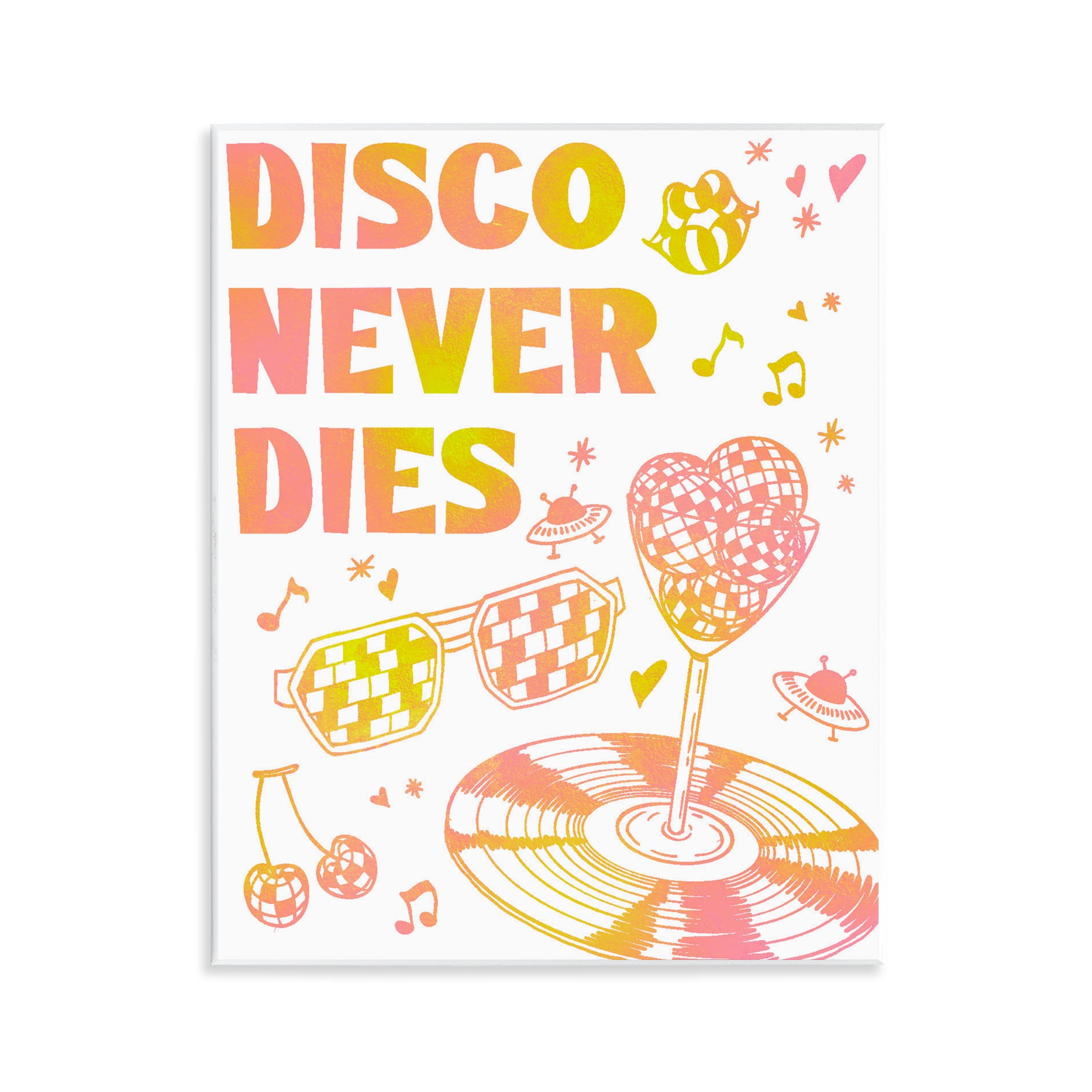 Stupell Industries Disco Never Dies Wall Plaque Art, design by Ziwei Li