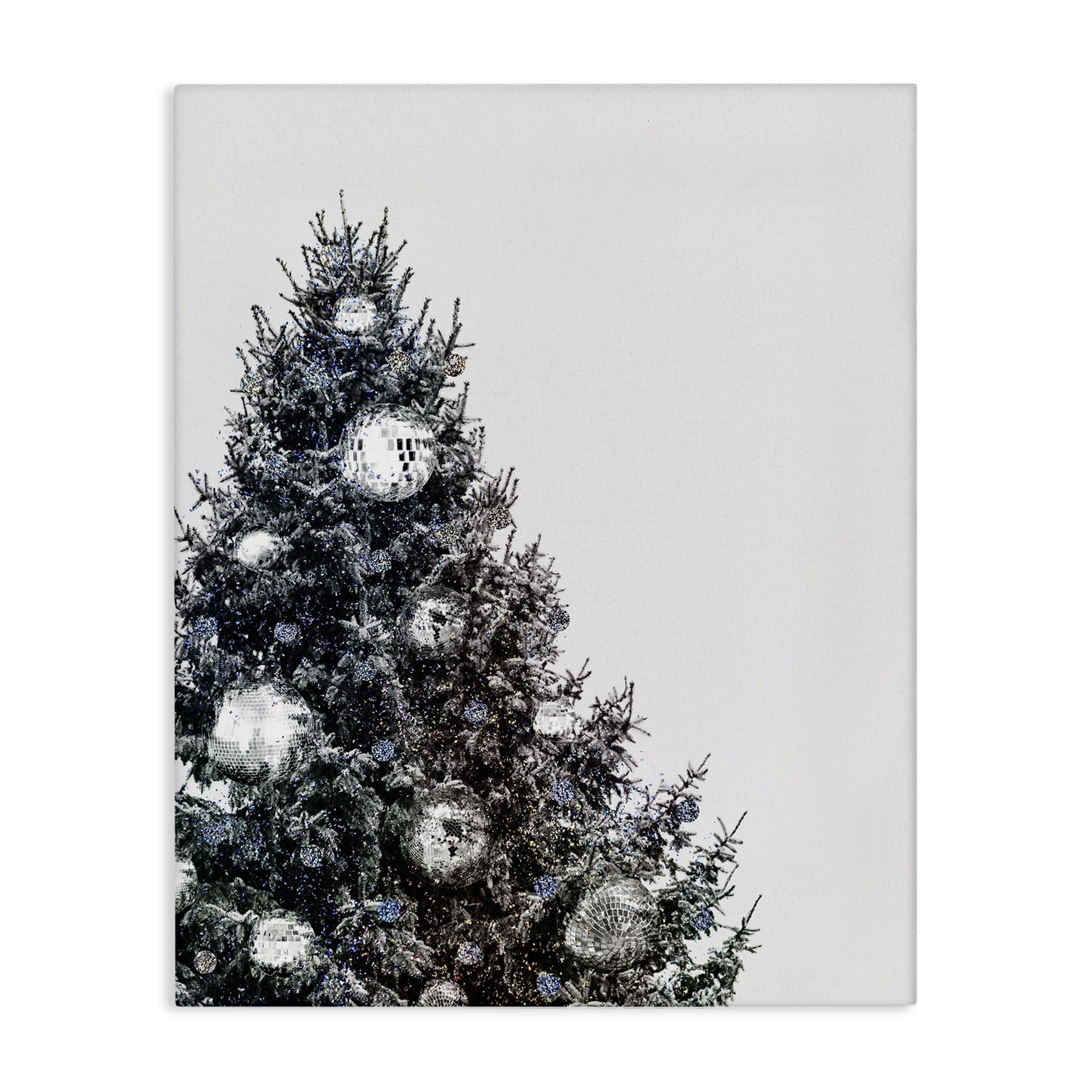 Stupell Industries Disco Ornaments on Tree Holiday Painting Gallery Wrapped Canvas Art Print Wall Art, 36 x 48