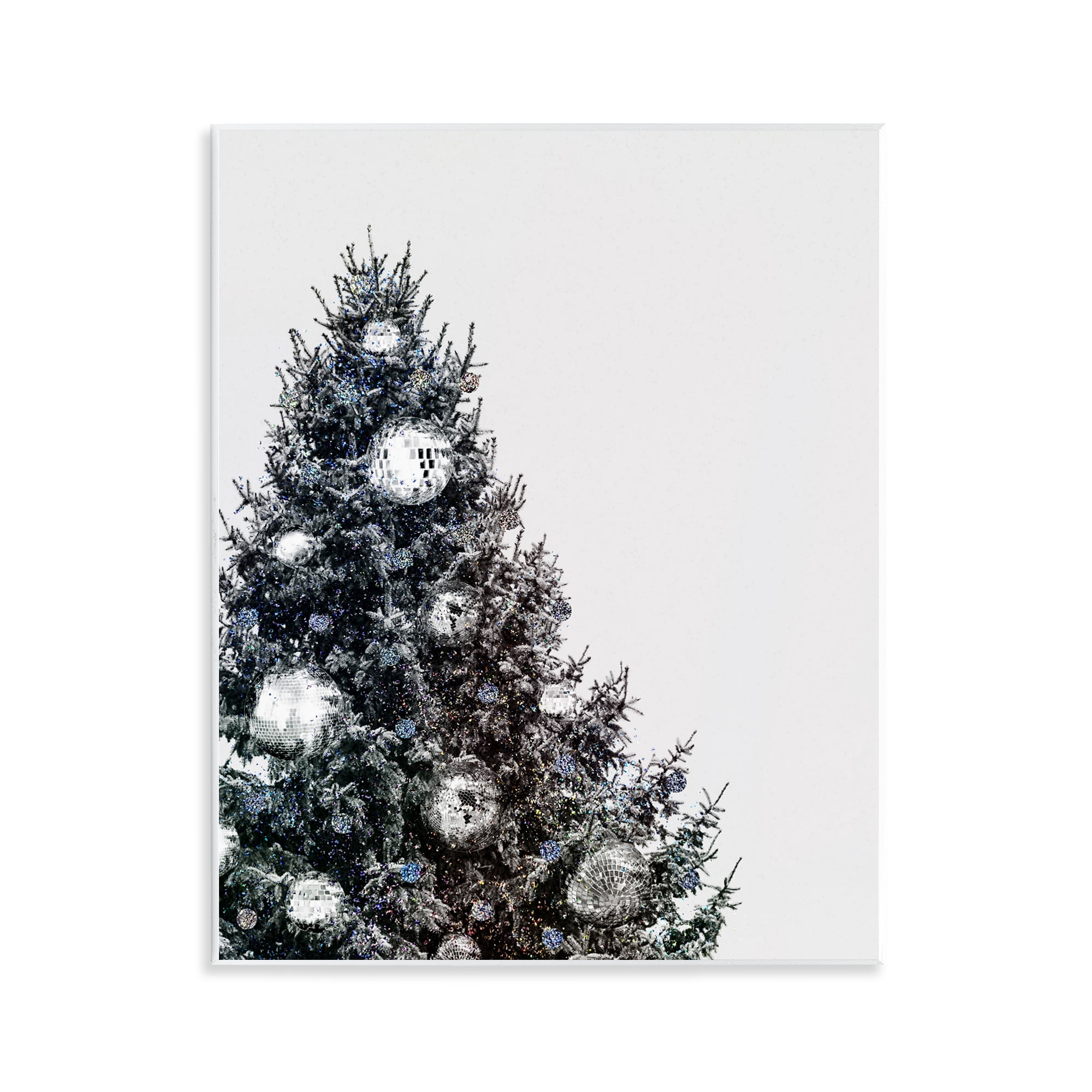 Stupell Industries Disco Ornaments on Tree Holiday Painting Unframed Art Print Wall Art, 11 x 14