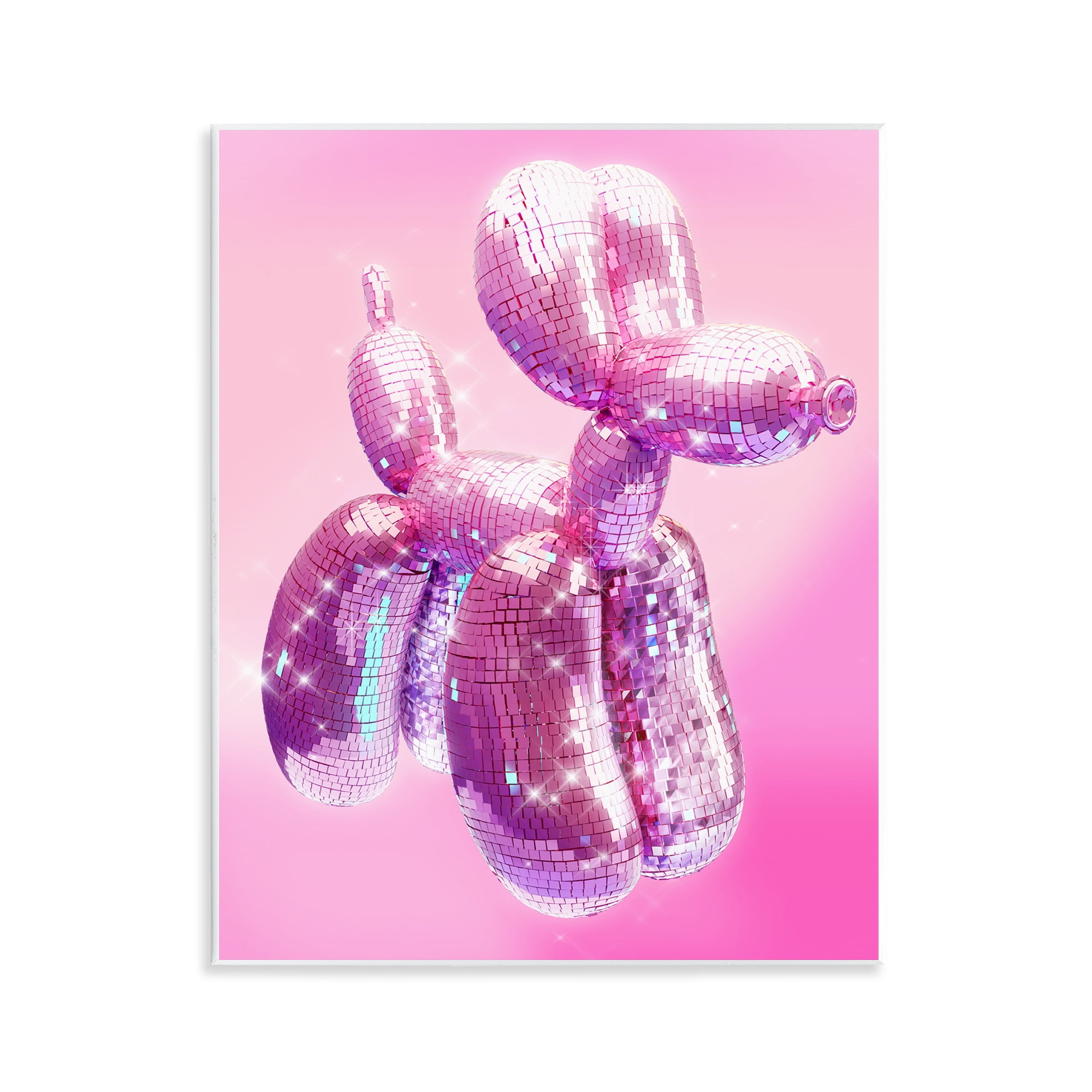 Stupell Industries Disco Pattern Balloon Dog Abstract Painting Unframed Art Print Wall Art, 11 x 14