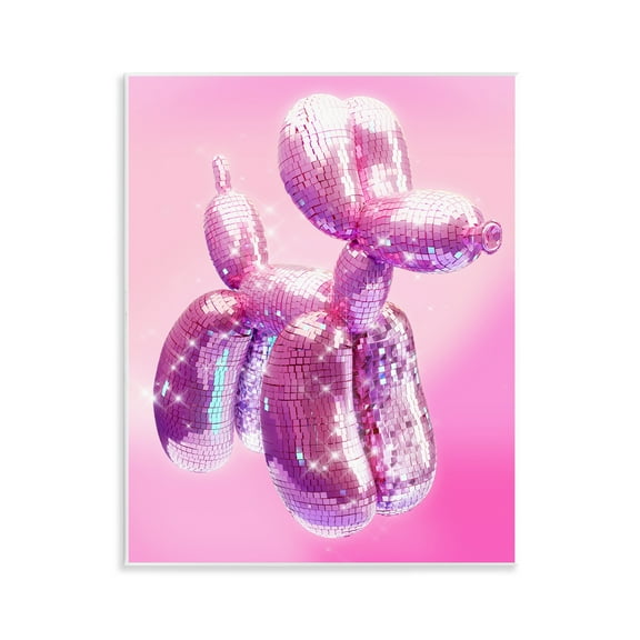Stupell Industries Disco Pattern Balloon Dog Abstract Painting Unframed Art Print Wall Art, 11 x 14